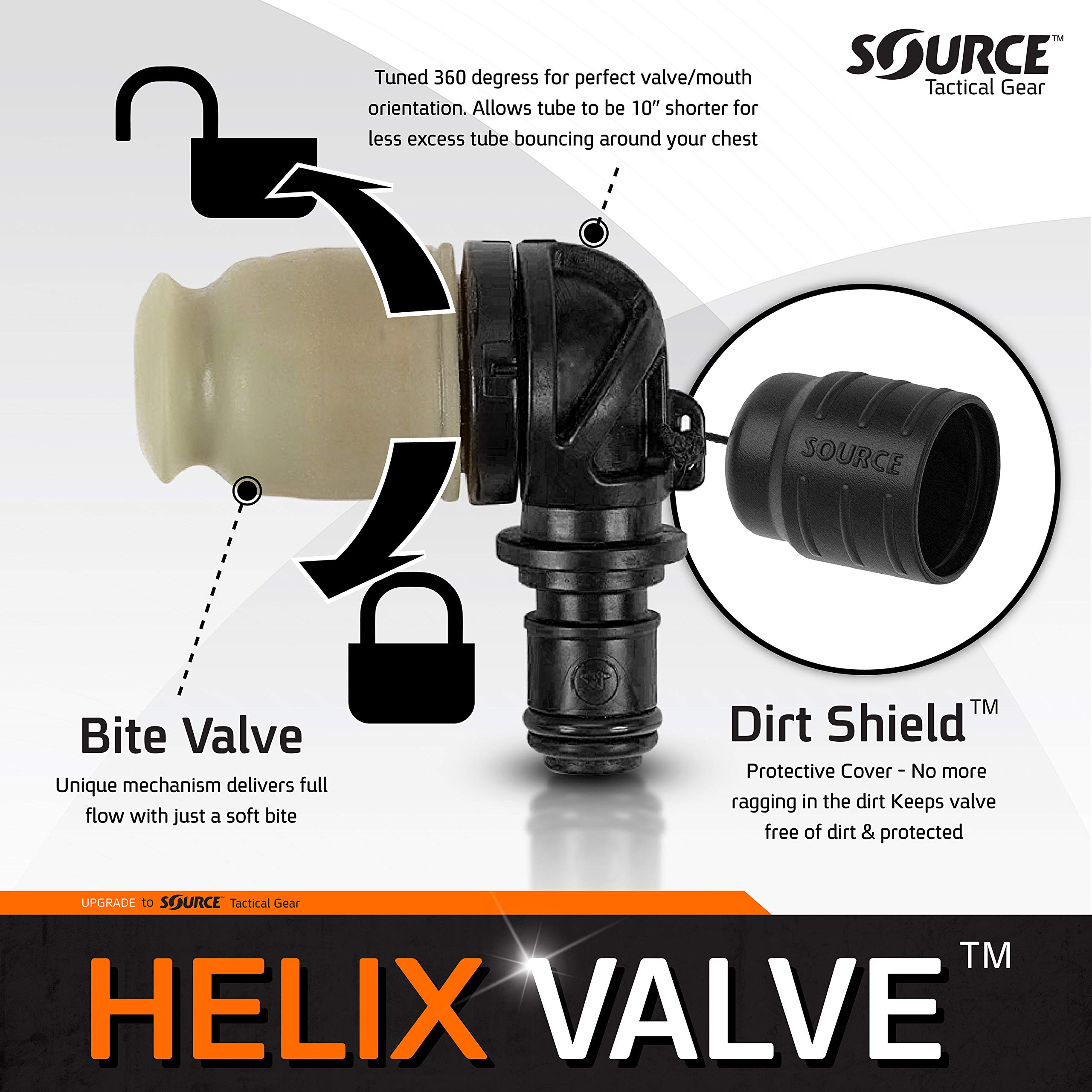 Foto 7 pulgar | Bite Valve Source Tactical Exclusive Helix High-flow Black - Venta Internacional.
