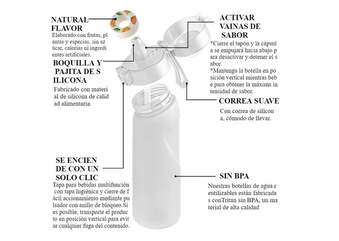 Foto 4 | Botella de Agua Xtellar 650 ml con 7 Aros de Olor