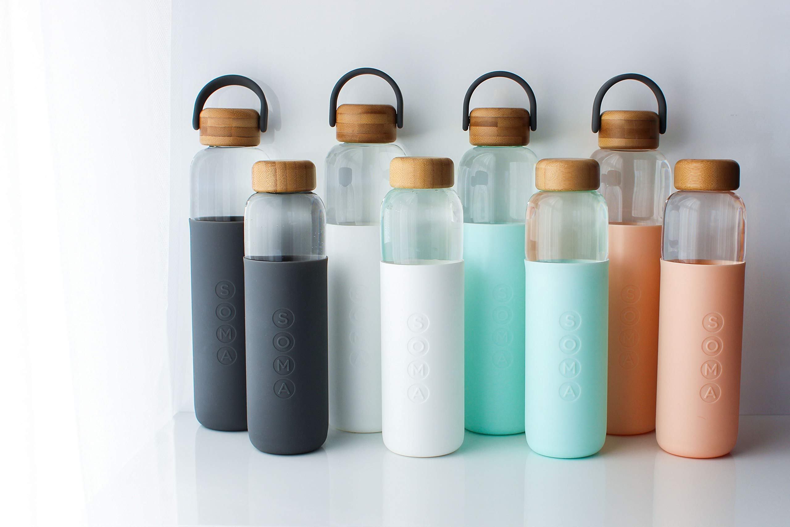 Foto 7 | Botella De Agua Soma Glass Con Funda De Silicona, 750 Ml, Colorete - Venta Internacional.