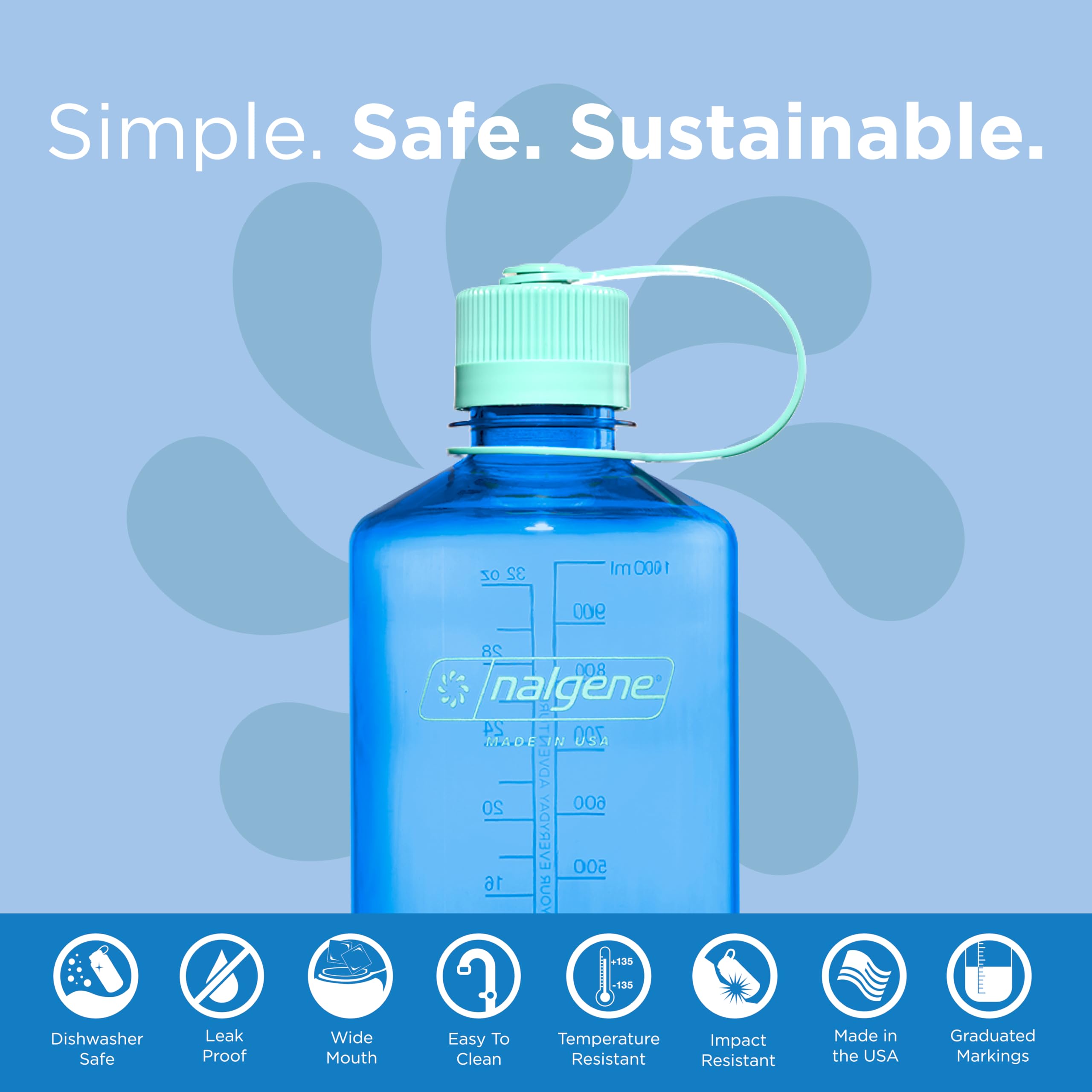 Foto 2 | Botella De Agua Nalgene Lightweight Sustain Tritan 1l Blue - Venta Internacional.