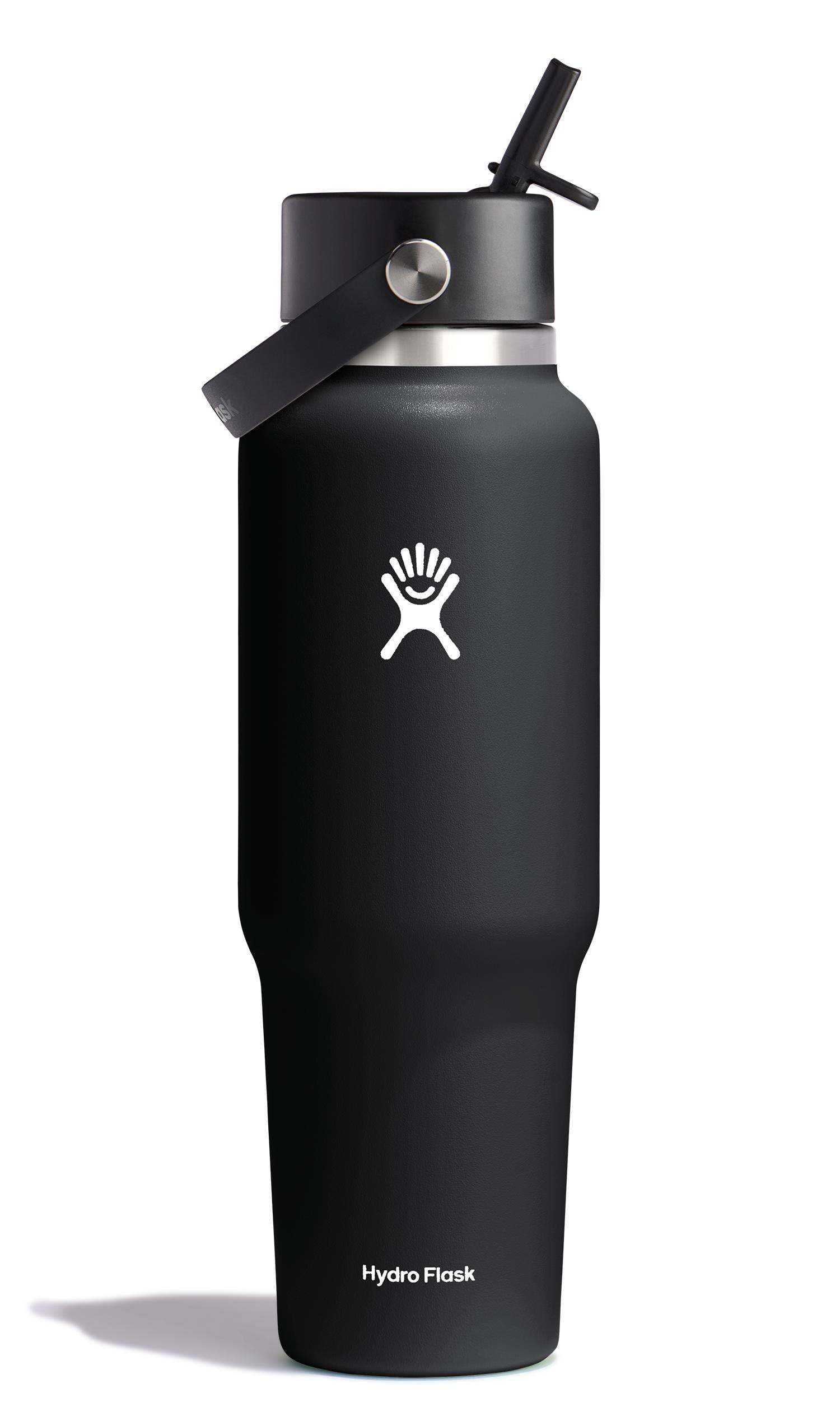 Foto 1 | Botella De Viaje Hydro Flask Wide Flex Straw 1.2 L Negra - Venta Internacional.