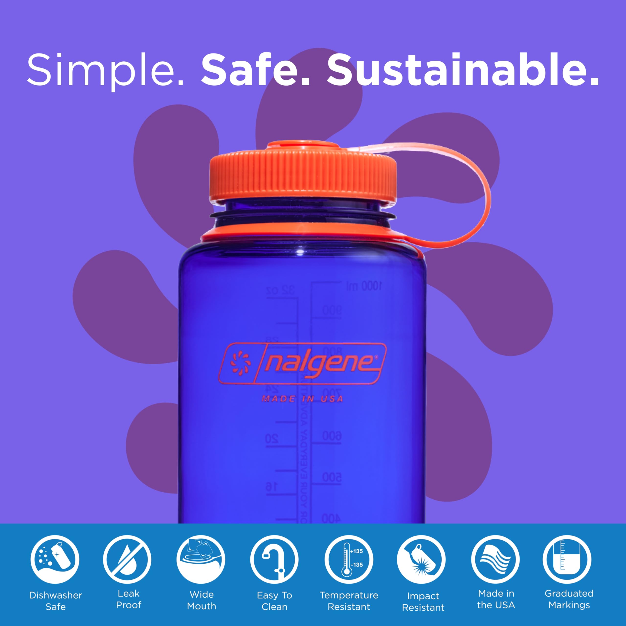 Foto 3 pulgar | Botella De Agua Nalgene Lightweight Sustain Tritan 1l Periwinkle - Venta Internacional.