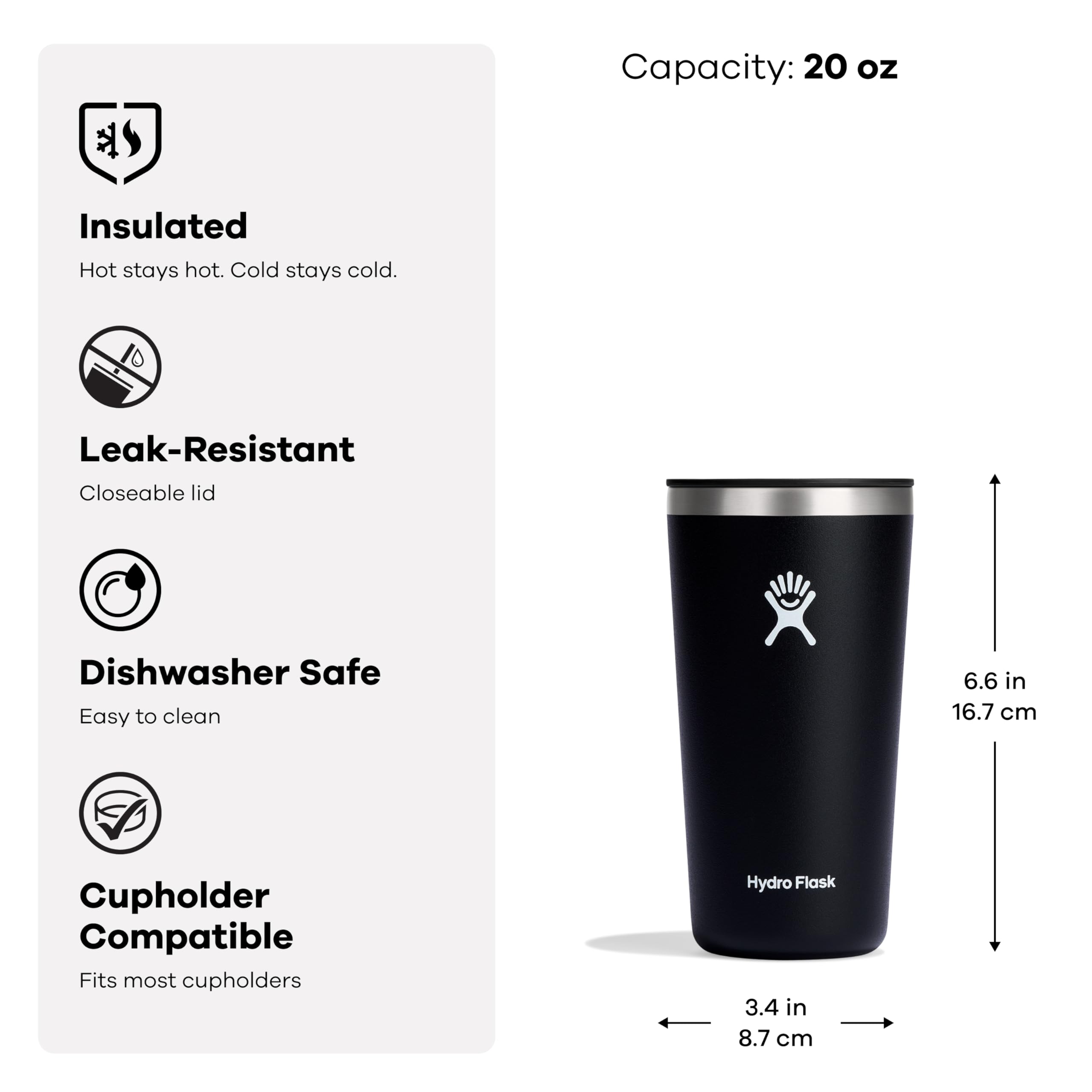 Foto 4 pulgar | Vaso Hydro Flask All Around De 590 Ml Con Tapa A Presión Reef - Venta Internacional.