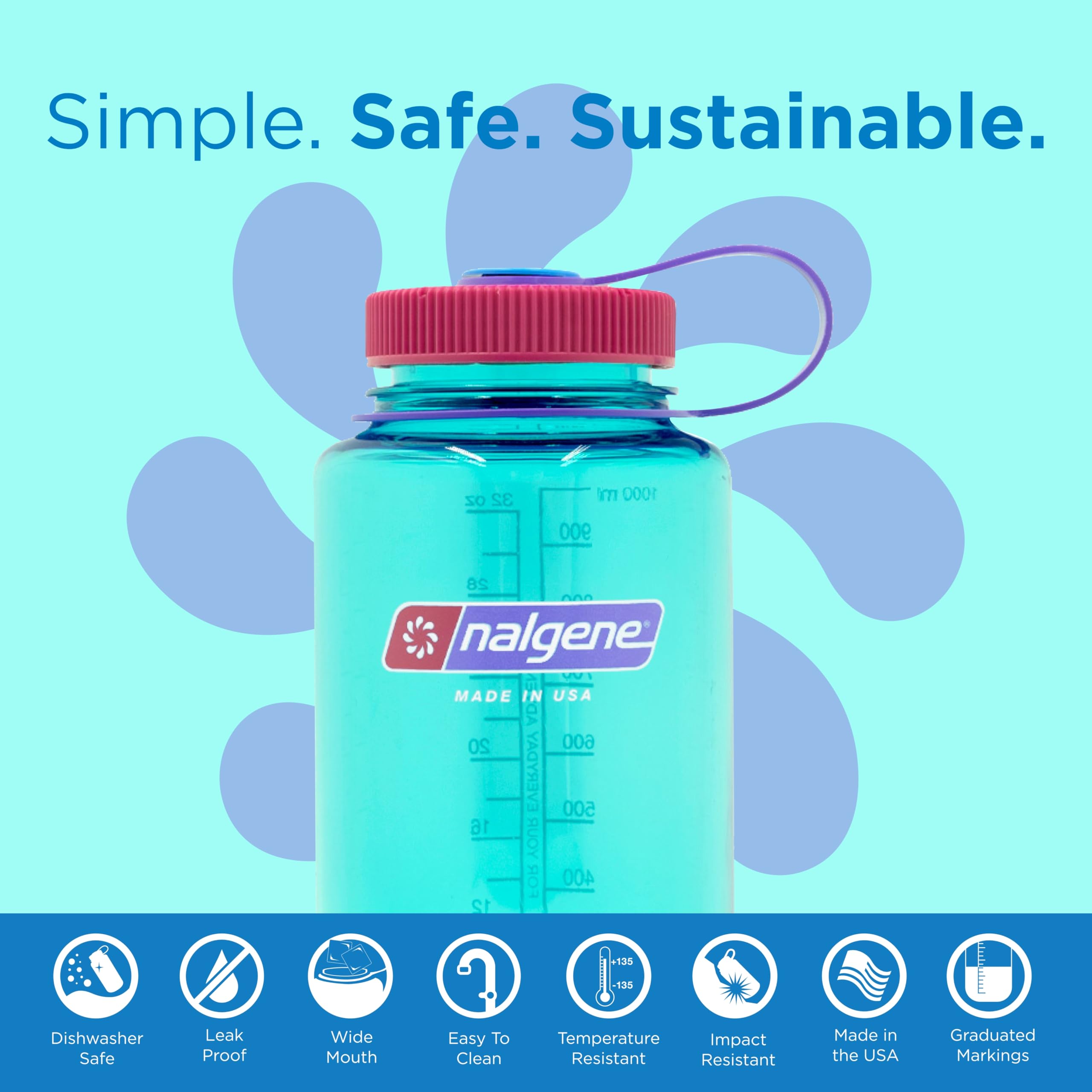 Foto 4 pulgar | Botella De Agua Nalgene Sustain Tritan Surfer, Sin Bpa, 946 Ml - Venta Internacional.