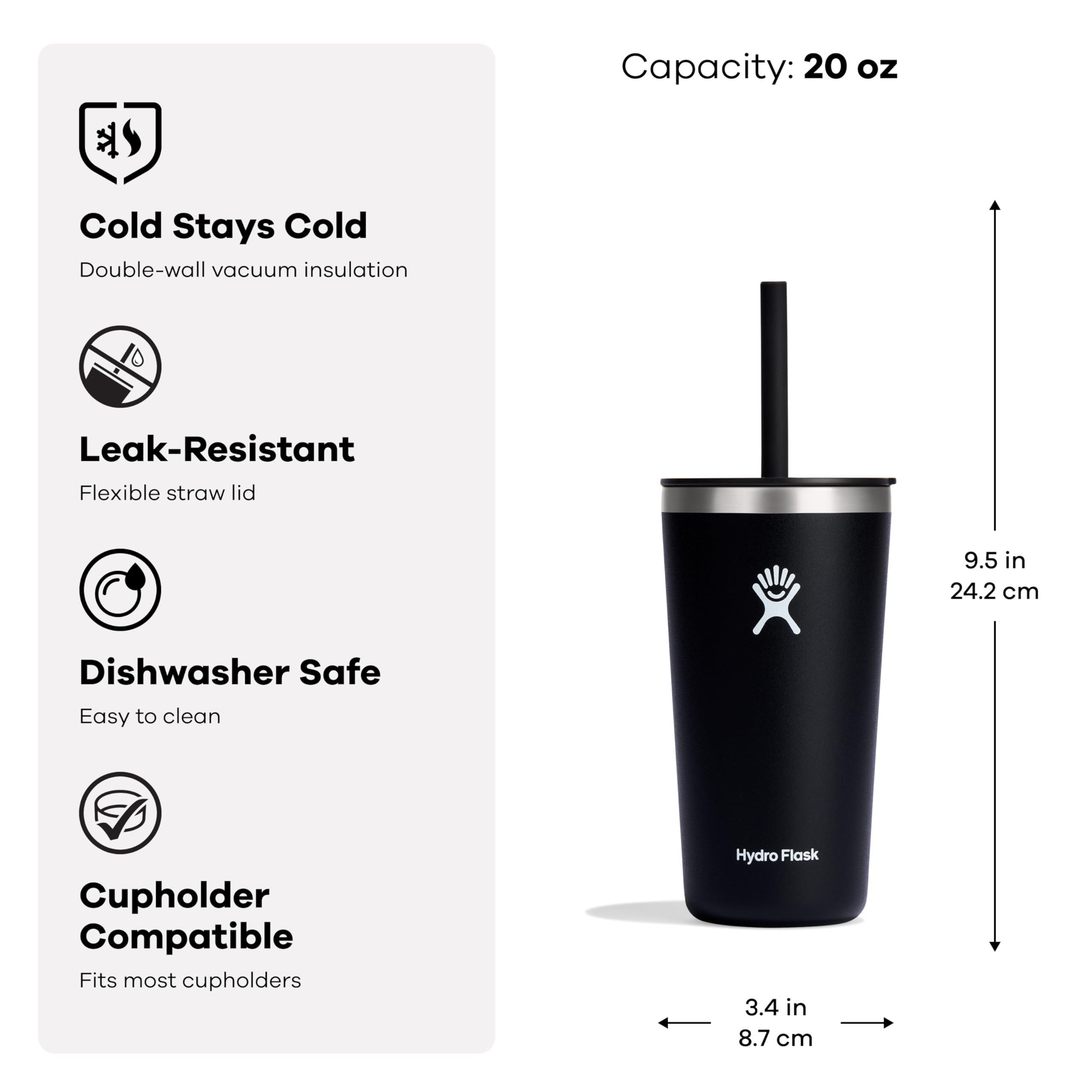 Foto 3 pulgar | Vaso Hydro Flask All Around De 600 Ml Con Tapa De Pajita Reef - Venta Internacional.