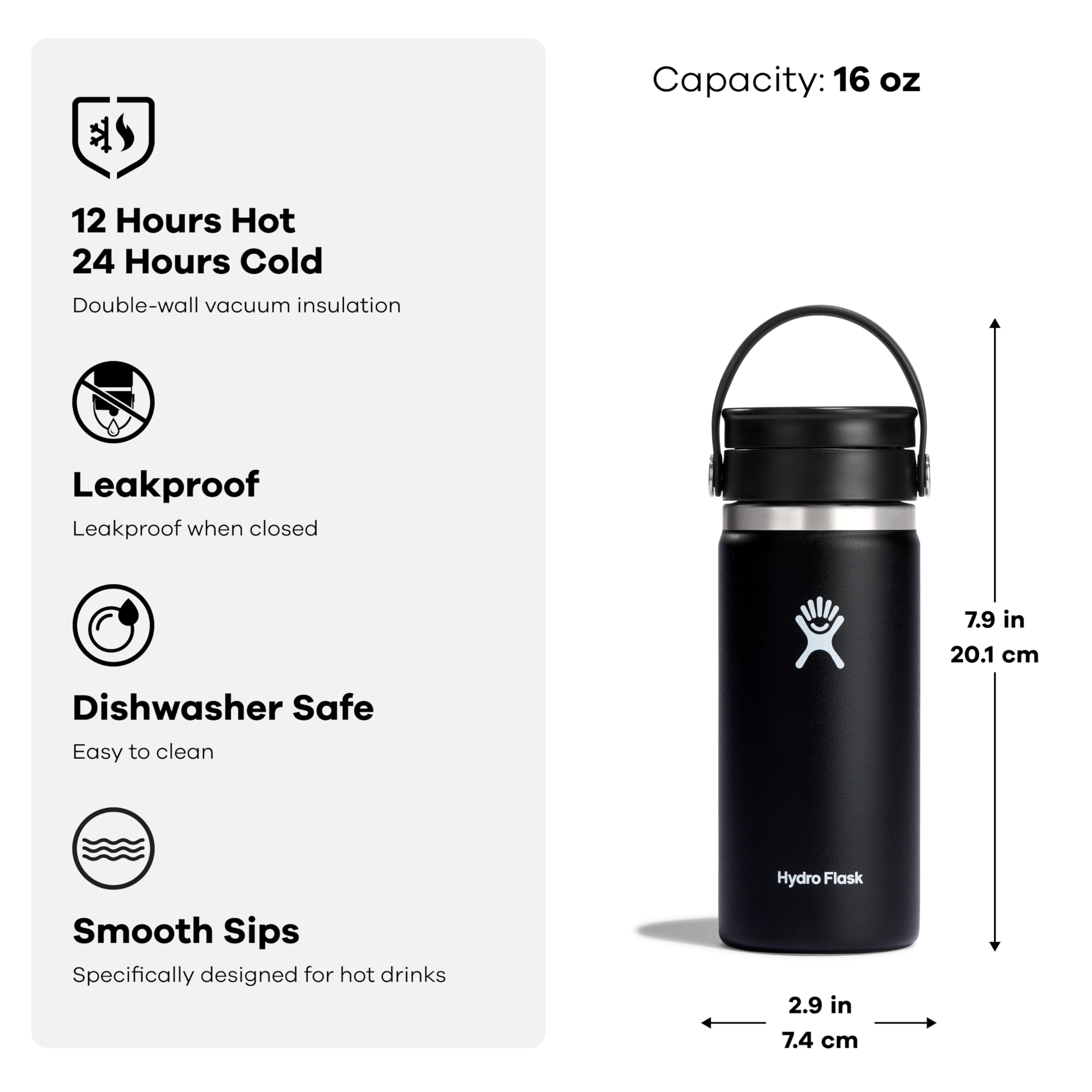 Foto 3 pulgar | Botella De Agua Hydro Flask Wide Flex Con Tapa Para Sorbos, 500 Ml, Aloe - Venta Internacional.
