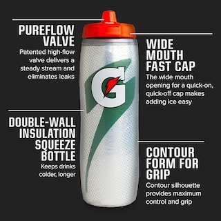 Foto 2 | Botella Aislante Para Exprimir Gatorade, 30 Onzas - Venta Internacional.