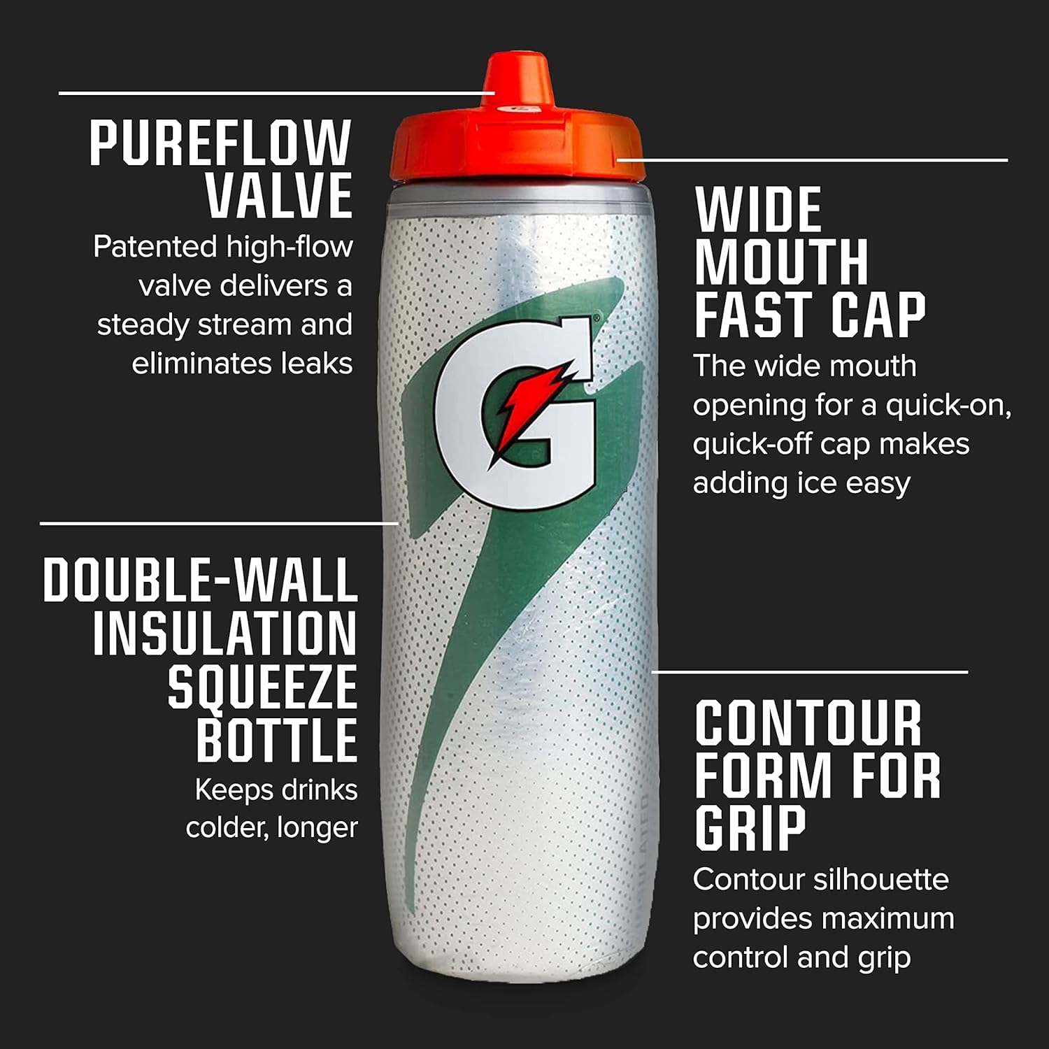 Foto 2 | Botella Gatorade Insulated Squeeze De 900 Ml Fusion Sweet Fire - Venta Internacional.