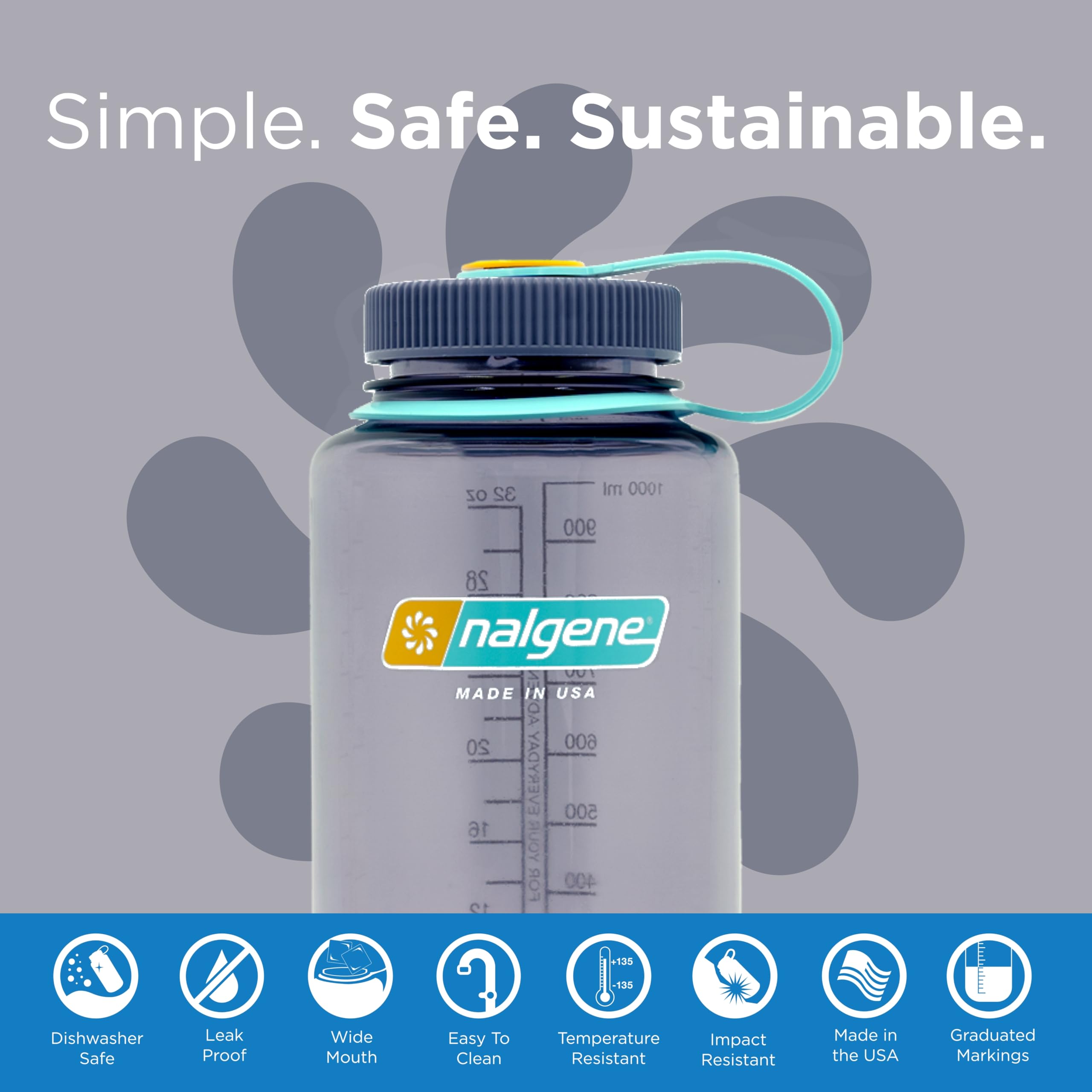 Foto 4 pulgar | Botella De Agua Nalgene Sustain Tritan Sin Bpa 950 Ml Berenjena - Venta Internacional.