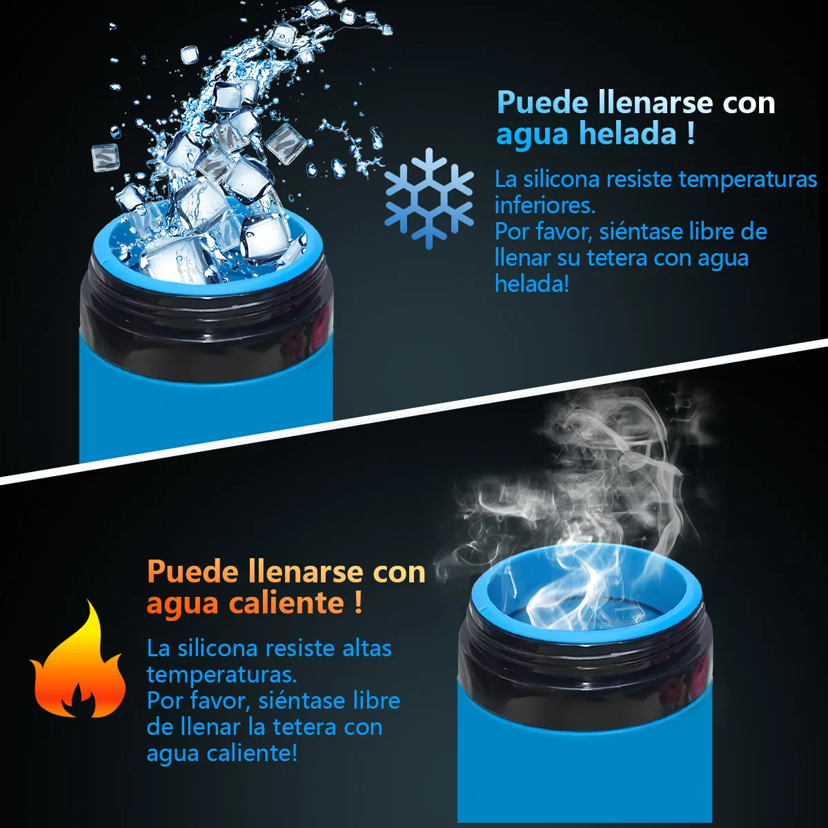 Foto 5 pulgar | Botella De Agua Silicona 600ml Plegable Eo Safe Imports Esi-19434 Azul