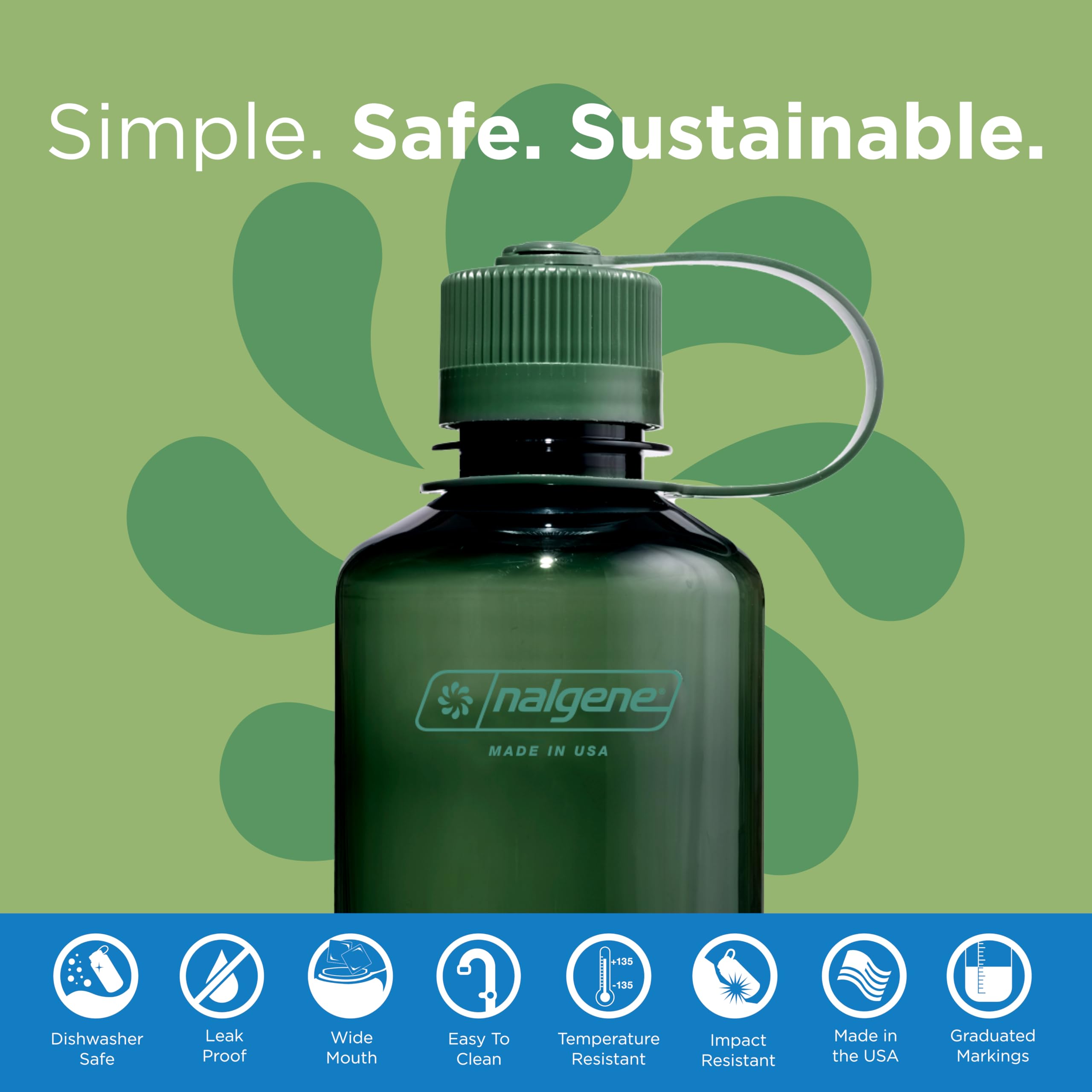 Foto 2 | Botella De Agua Nalgene Sustain Tritan Sin Bpa, 500 Ml, Color Jade - Venta Internacional.