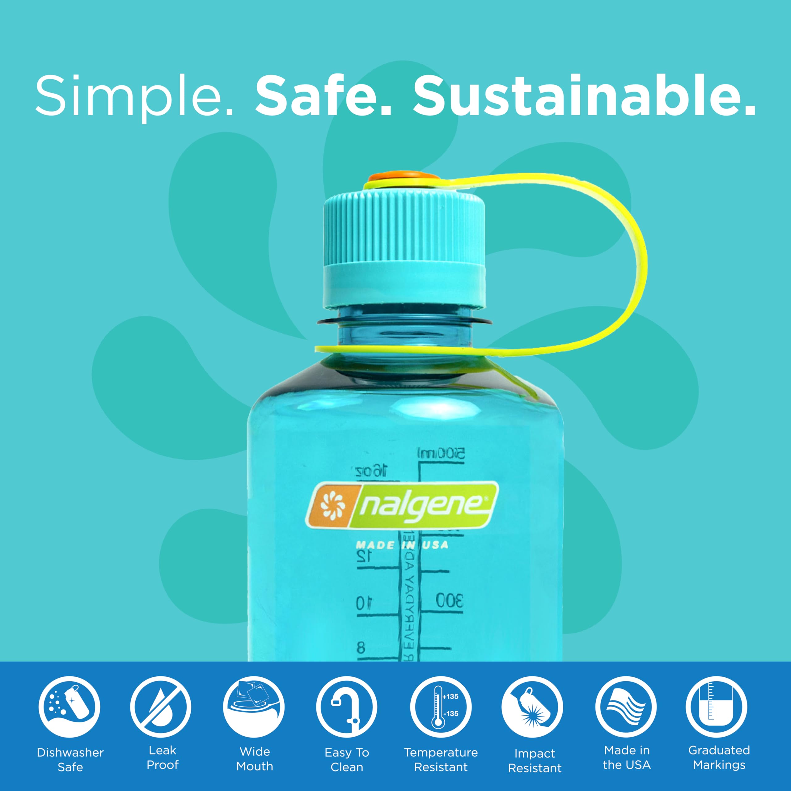Foto 2 | Botella De Agua Nalgene Sustain Tritan Sin Bpa 470 Ml Cerulean - Venta Internacional.