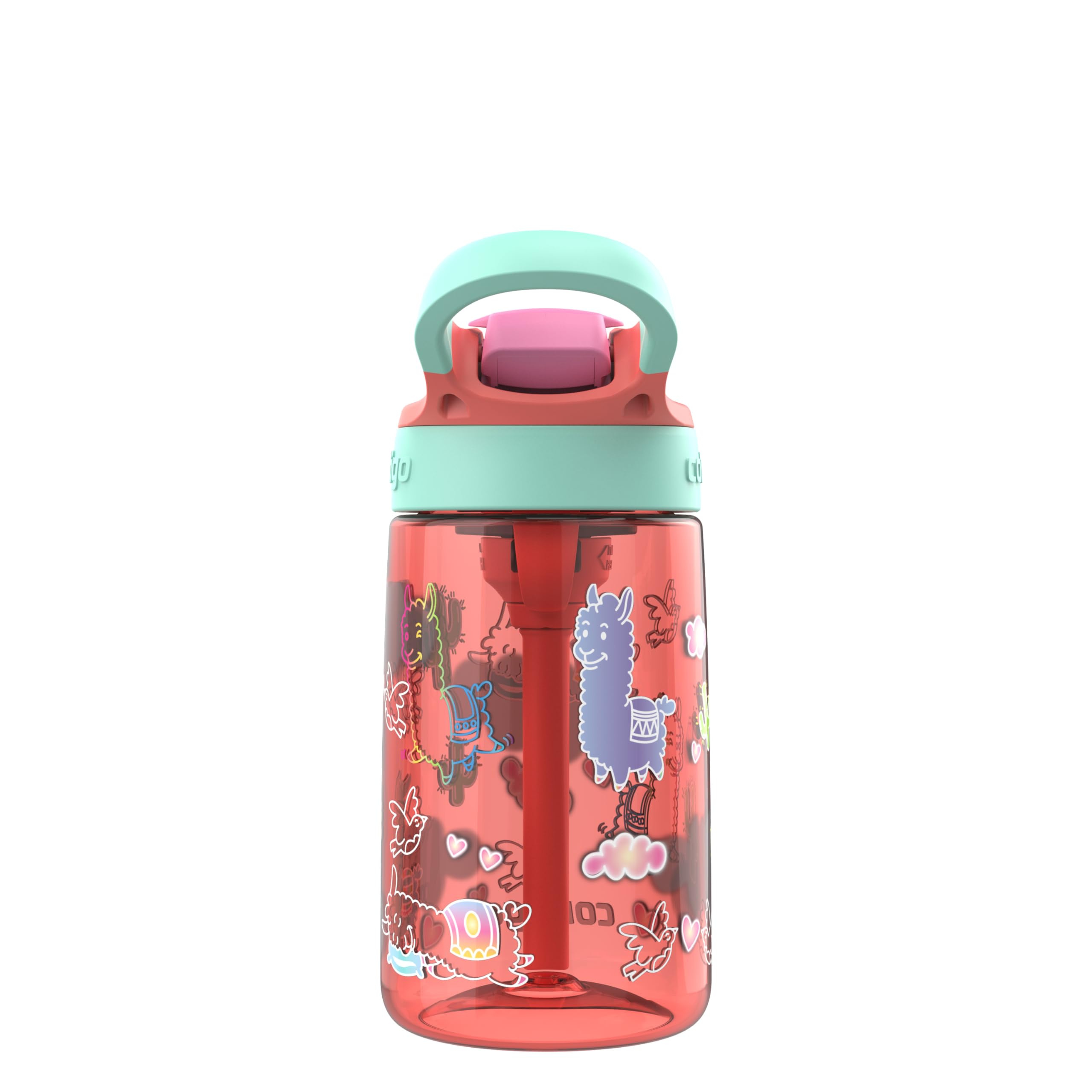 Foto 3 pulgar | Botella De Agua Contigo Autospout Kids 414 Ml Coral/llamas - Venta Internacional.