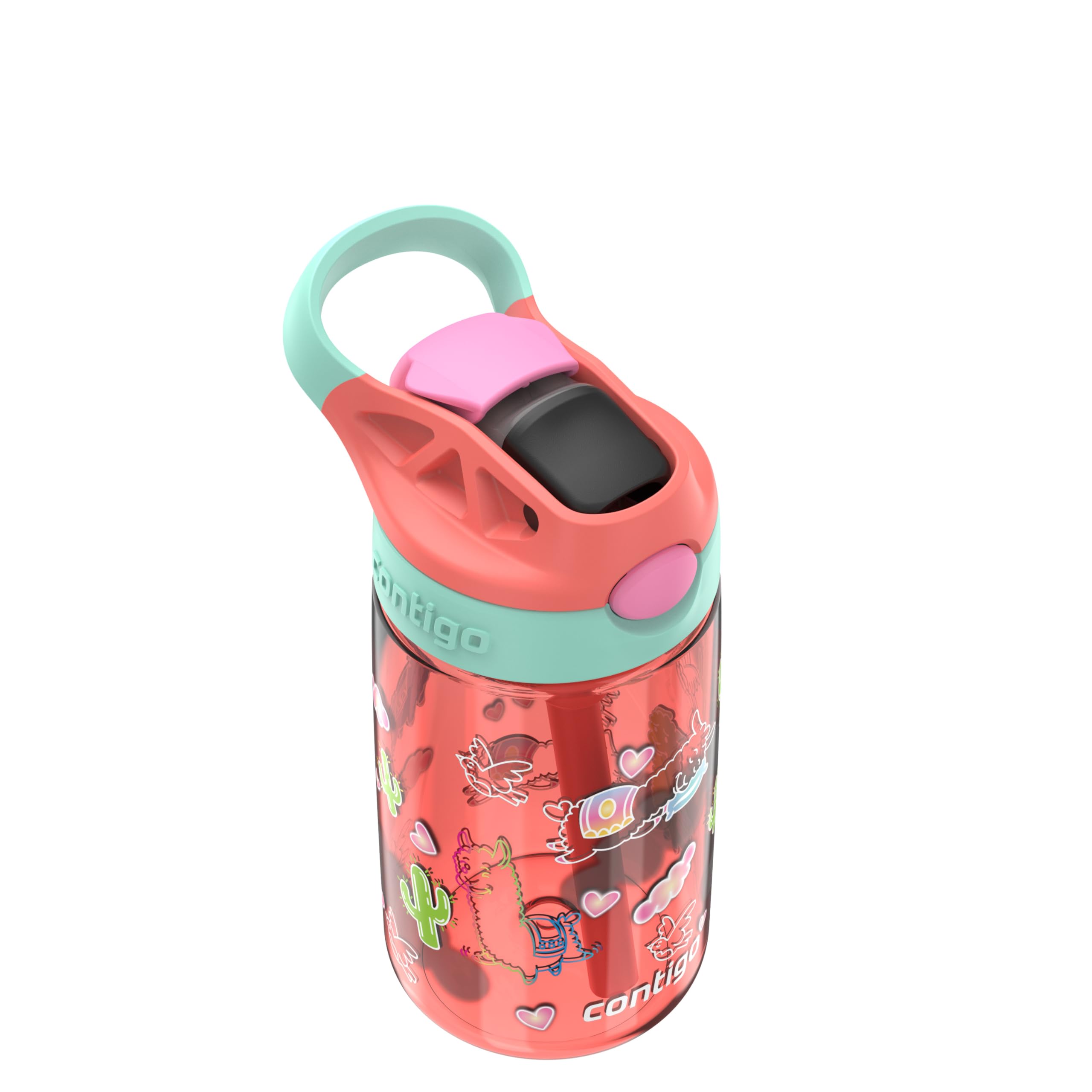 Foto 4 pulgar | Botella De Agua Contigo Autospout Kids 414 Ml Coral/llamas - Venta Internacional.