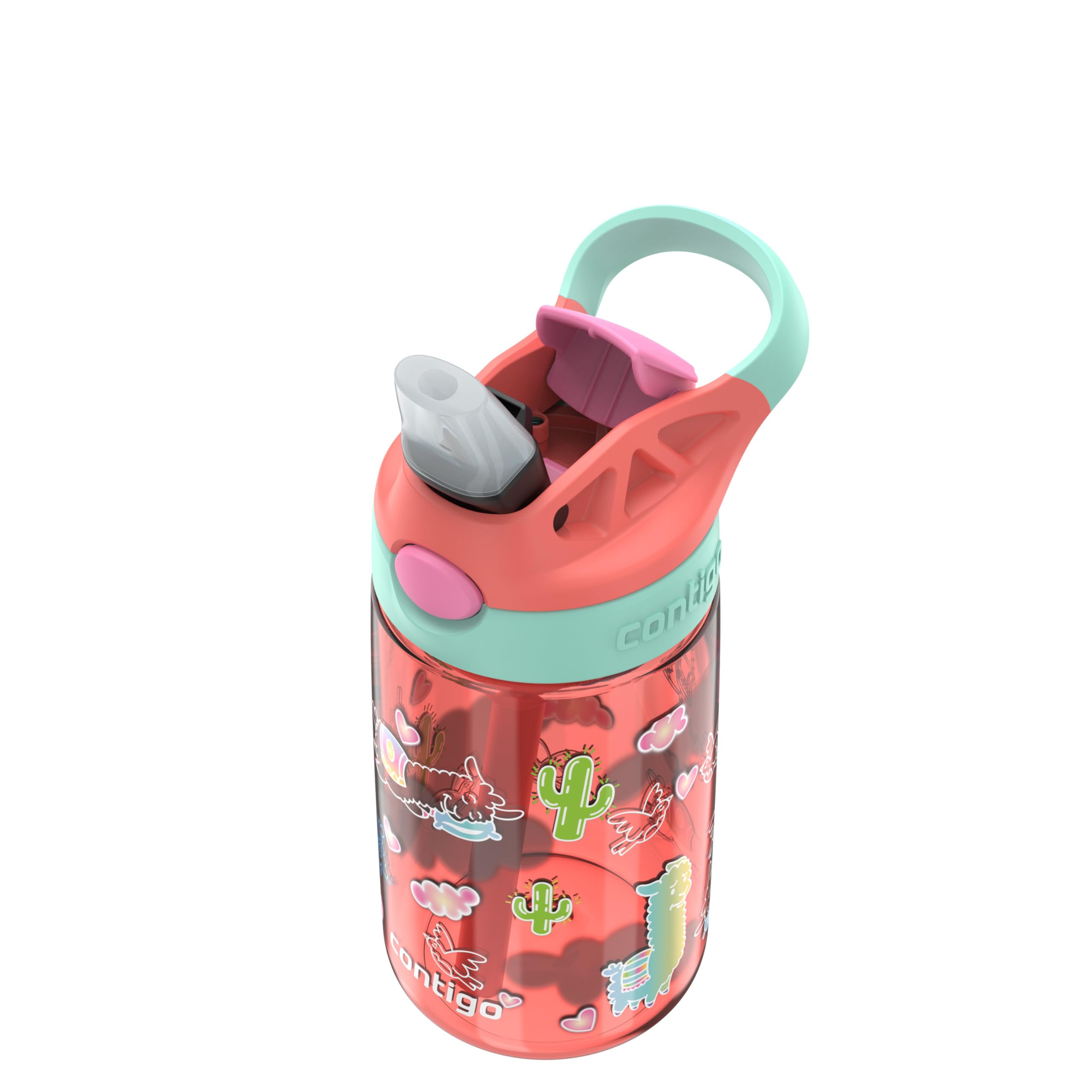Foto 5 pulgar | Botella De Agua Contigo Autospout Kids 414 Ml Coral/llamas - Venta Internacional.