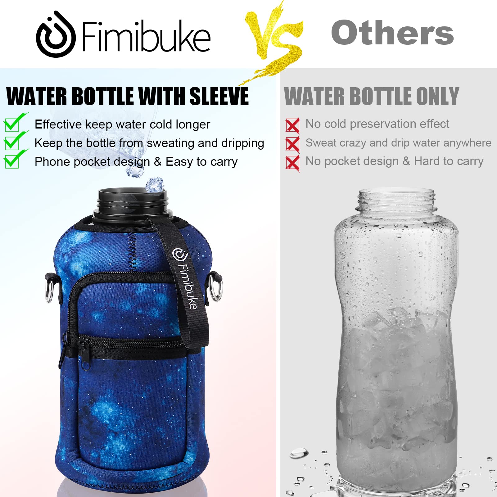 Foto 4 pulgar | Botella De Agua Fimibuke De Medio Galón Con Funda De 1,9 L Con Asa - Venta Internacional.