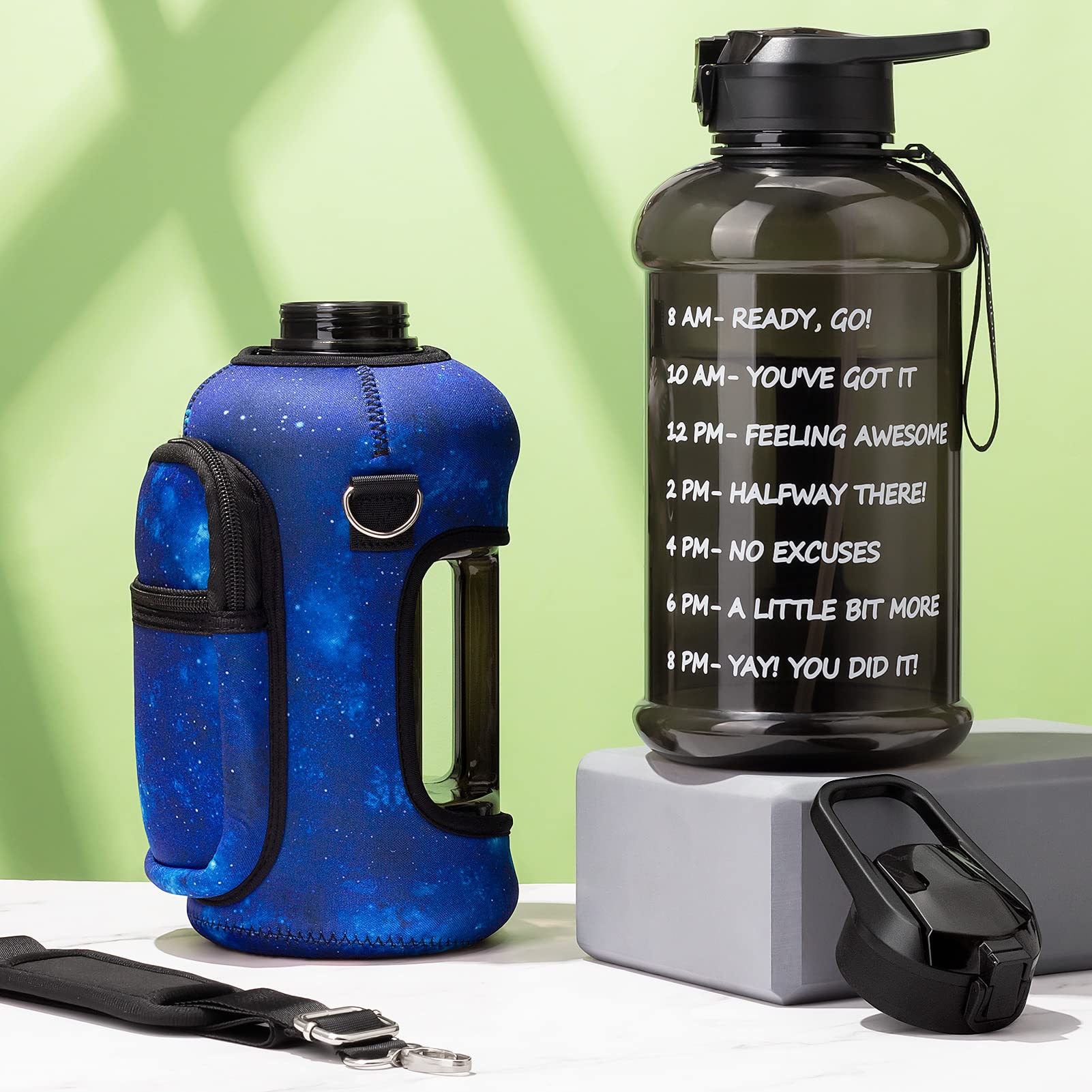 Foto 5 pulgar | Botella De Agua Fimibuke De Medio Galón Con Funda De 1,9 L Con Asa - Venta Internacional.