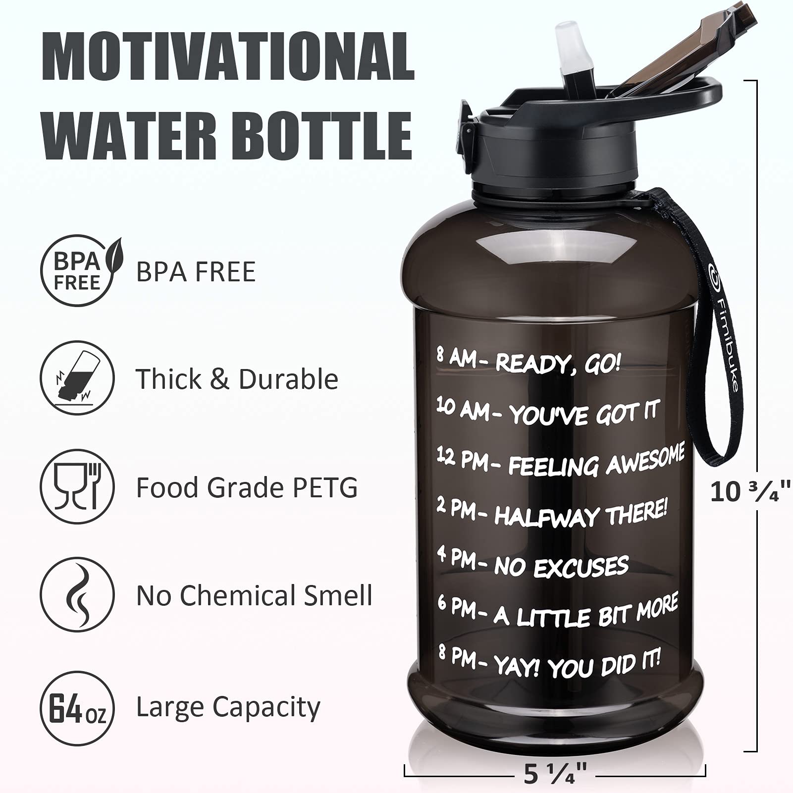 Foto 8 pulgar | Botella De Agua Fimibuke De Medio Galón Con Funda De 1,9 L Con Asa - Venta Internacional.