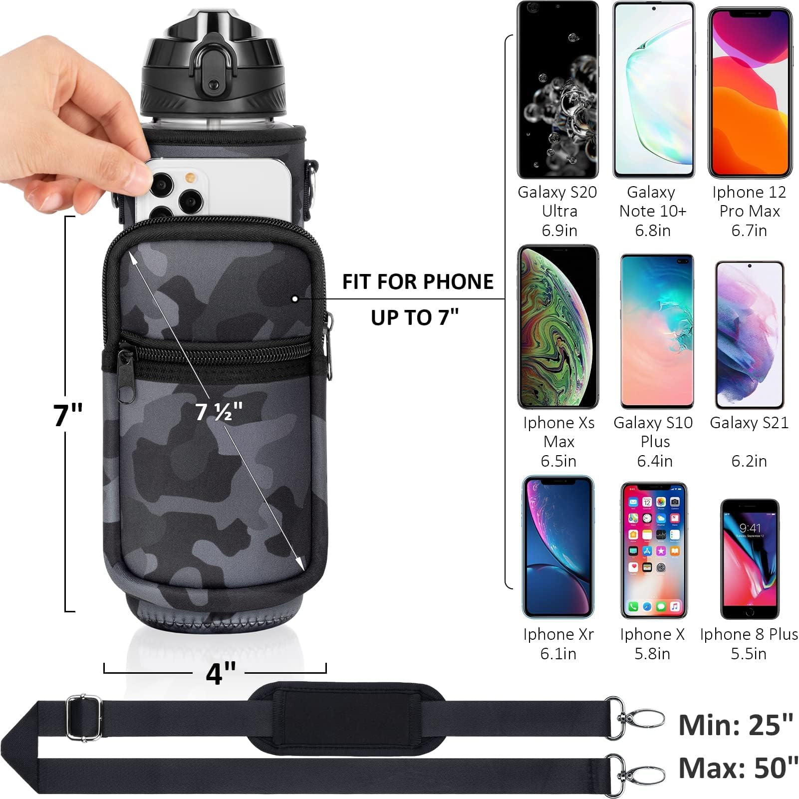 Foto 4 pulgar | Botella De Agua Fimibuke A8.camo De 1 Litro Con Funda Sin Bpa A Prueba De Fugas - Venta Internacional.