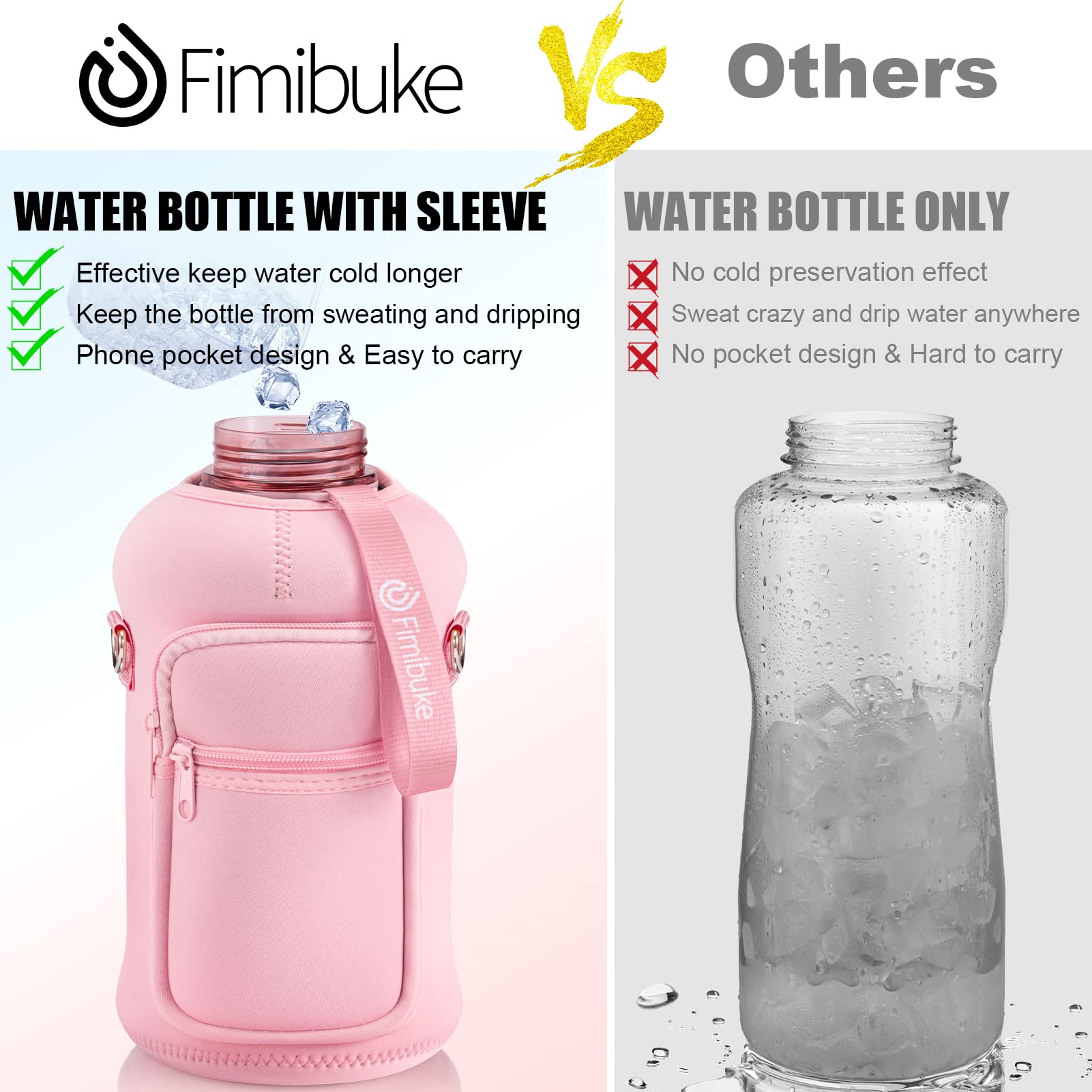 Foto 4 pulgar | Botella De Agua Fimibuke De Medio Galón Con Funda De 1,9 L Con Asa - Venta Internacional.