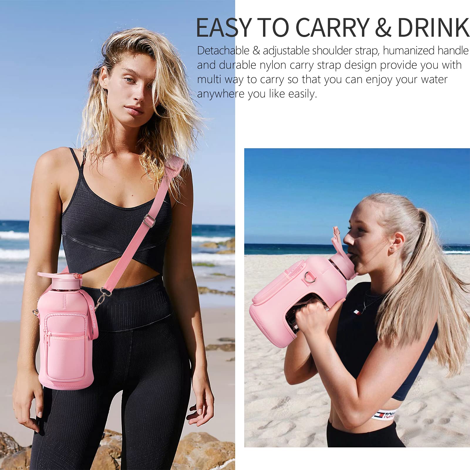 Foto 7 pulgar | Botella De Agua Fimibuke De Medio Galón Con Funda De 1,9 L Con Asa - Venta Internacional.