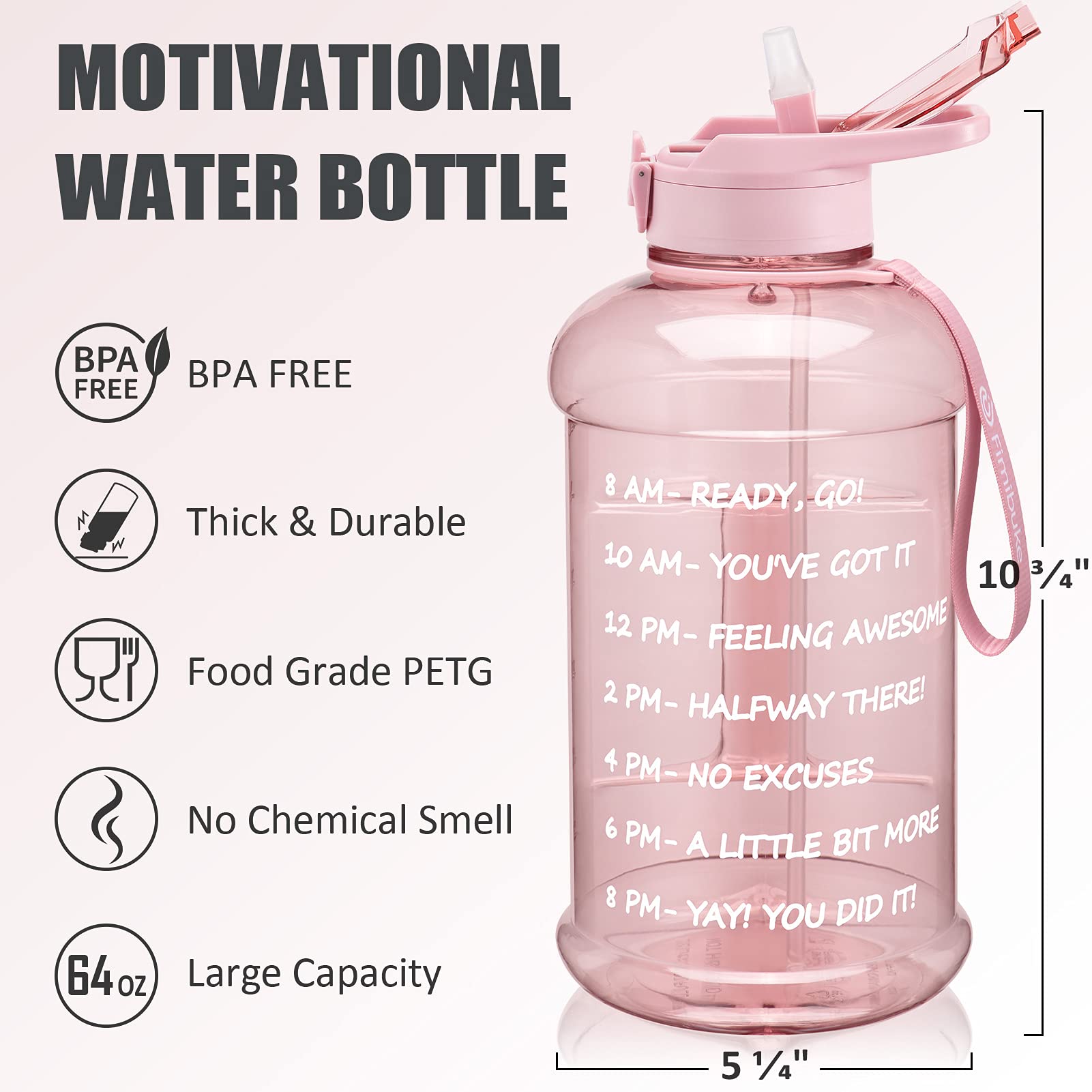 Foto 8 pulgar | Botella De Agua Fimibuke De Medio Galón Con Funda De 1,9 L Con Asa - Venta Internacional.