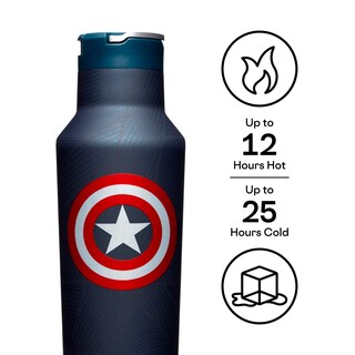 Foto 2 | Botella de Agua Corkcicle X Marvel Captain America 600 ml - Venta Internacional