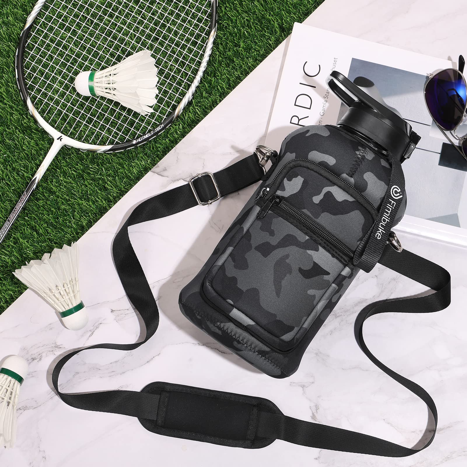 Foto 5 pulgar | Botella De Agua Fimibuke De Medio Galón Con Funda De 1,9 L Con Asa - Venta Internacional.