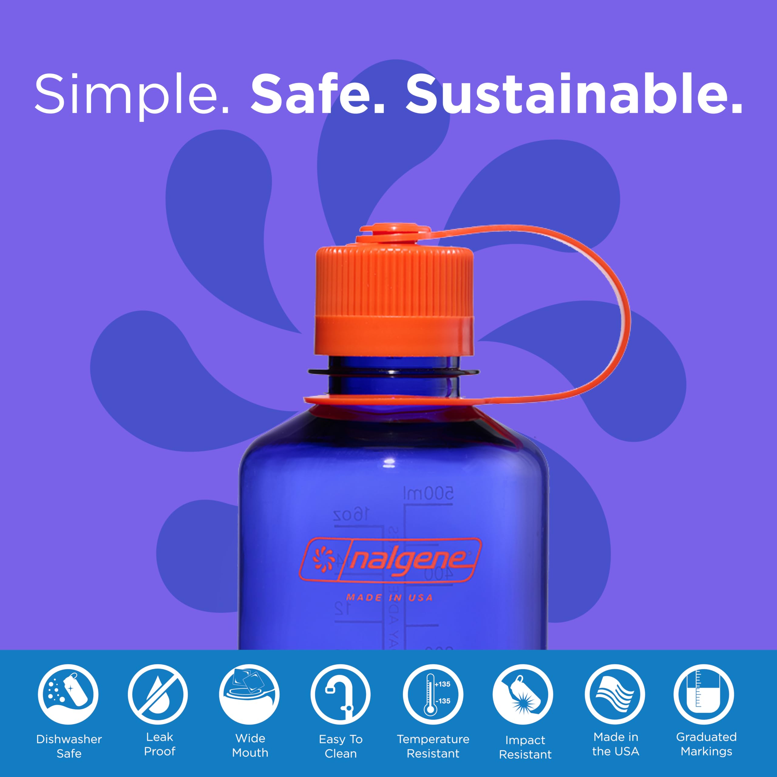 Foto 3 pulgar | Botella De Agua Nalgene Sustain Tritan Sin Bpa, 500 Ml, Bígaro - Venta Internacional.