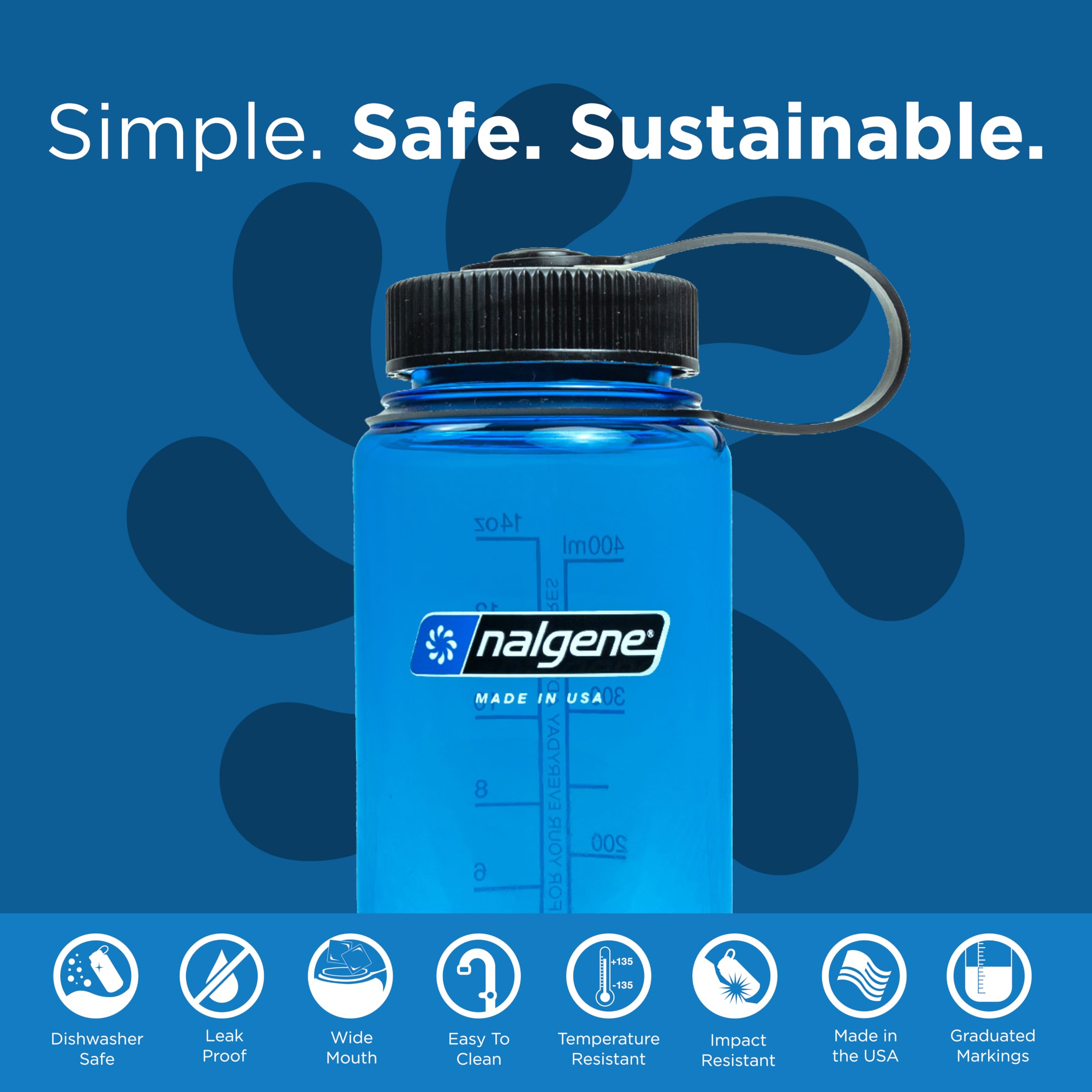Foto 4 pulgar | Botella De Agua Nalgene Sustain Tritan Sin Bpa, 500 Ml, Color Azul Pizarra - Venta Internacional.