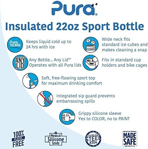 Foto 4 pulgar | Botella De Agua Pura Insulated De Acero Inoxidable, 650 Ml, Musgo - Venta Internacional.