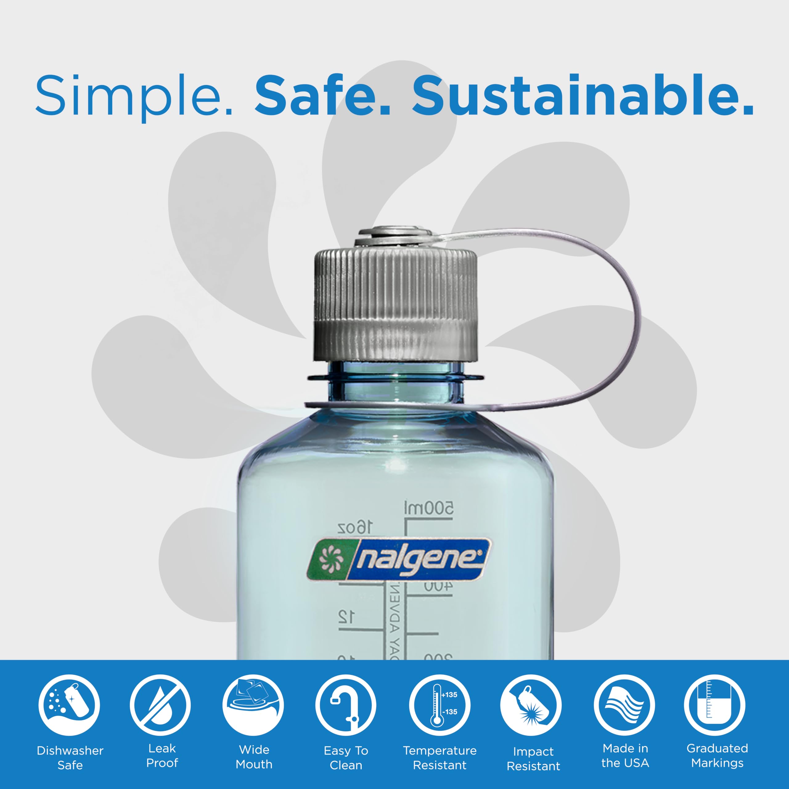 Foto 3 pulgar | Botella De Agua Nalgene Sustain Tritan Sin Bpa Seafoam De 500 Ml - Venta Internacional.