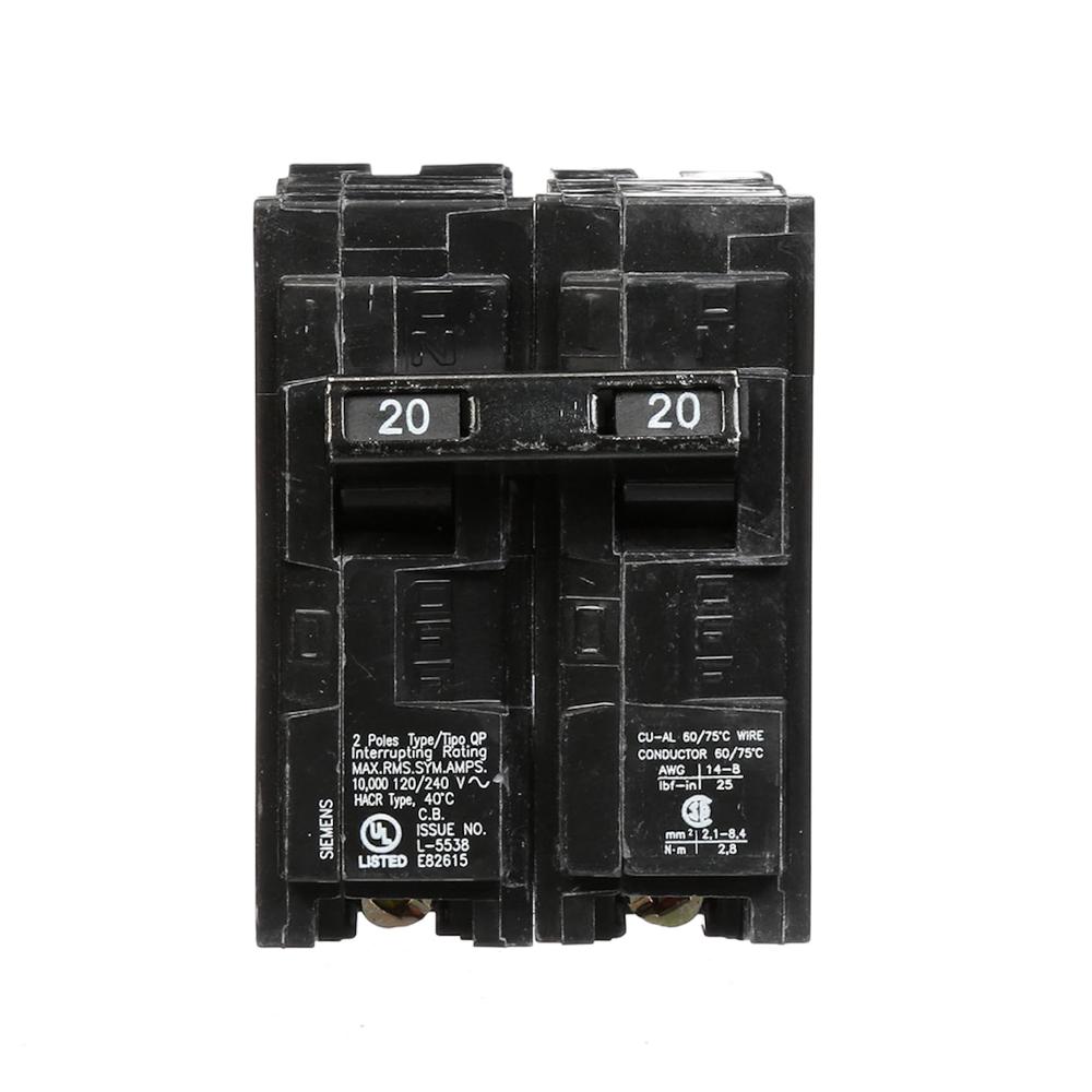 Interruptor Termomagnetico Siemens 2 Polos 20 Amperes