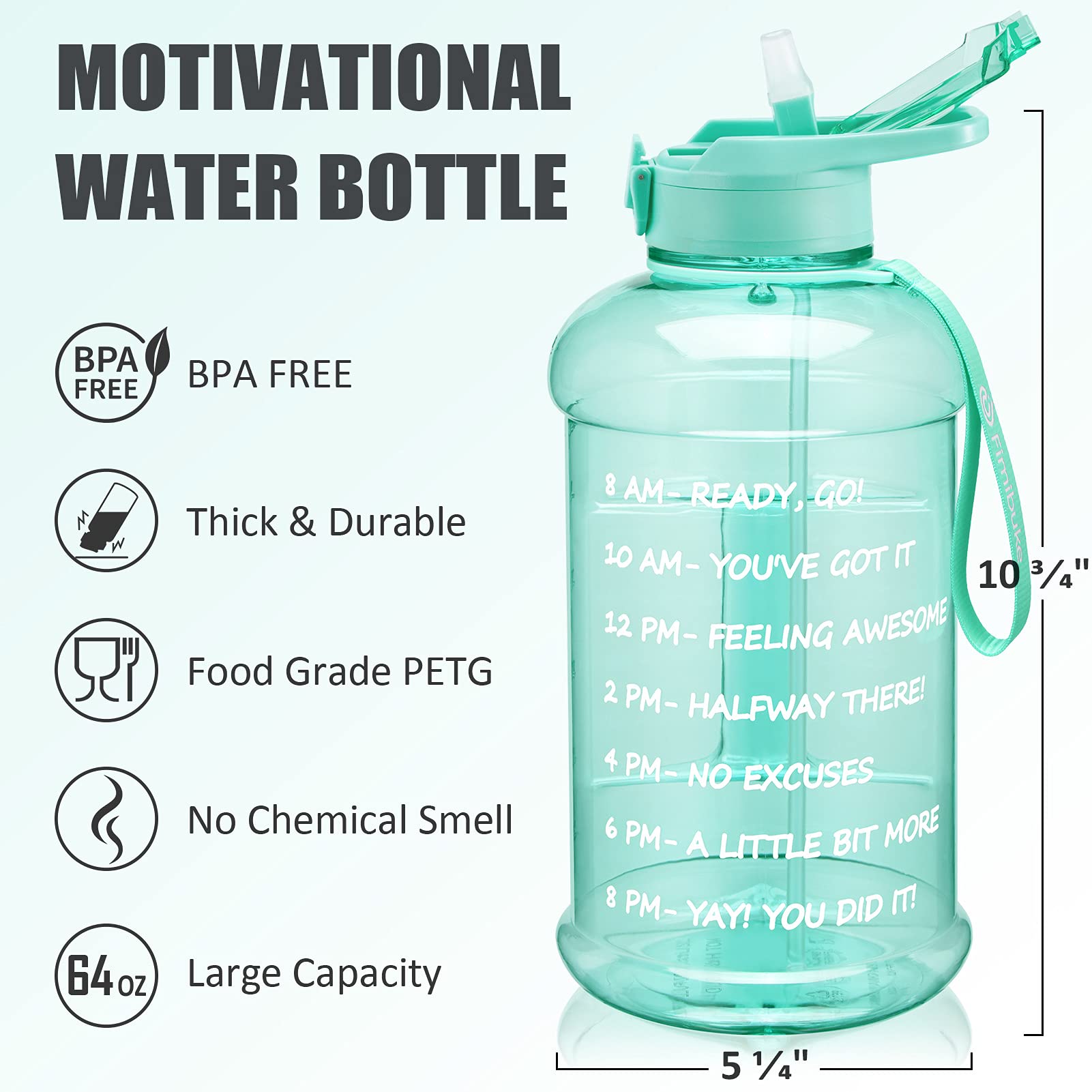 Foto 7 | Botella De Agua Fimibuke De Medio Galón Con Funda De 1 9 L Con Asa - Venta Internacional.