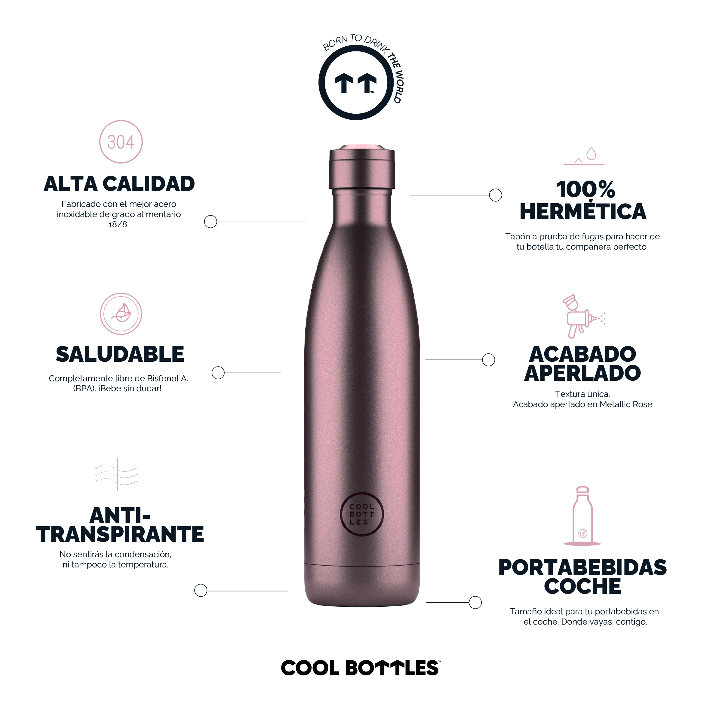 Foto 4 pulgar | Botella Para Agua Cool Bottles Coolors 750 Ml
