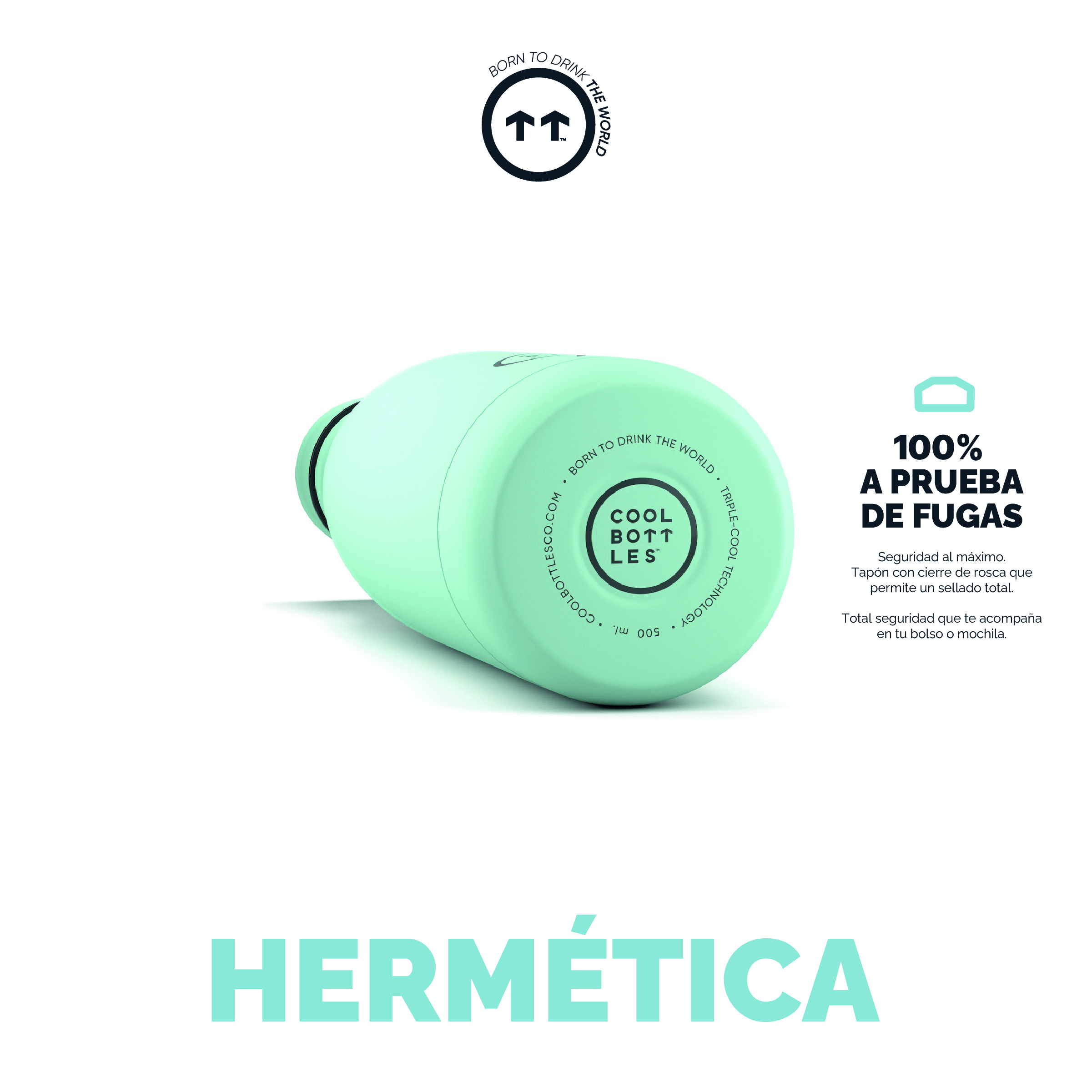 Foto 6 pulgar | Botella Para Agua Cool Bottles Coolors 750 Ml