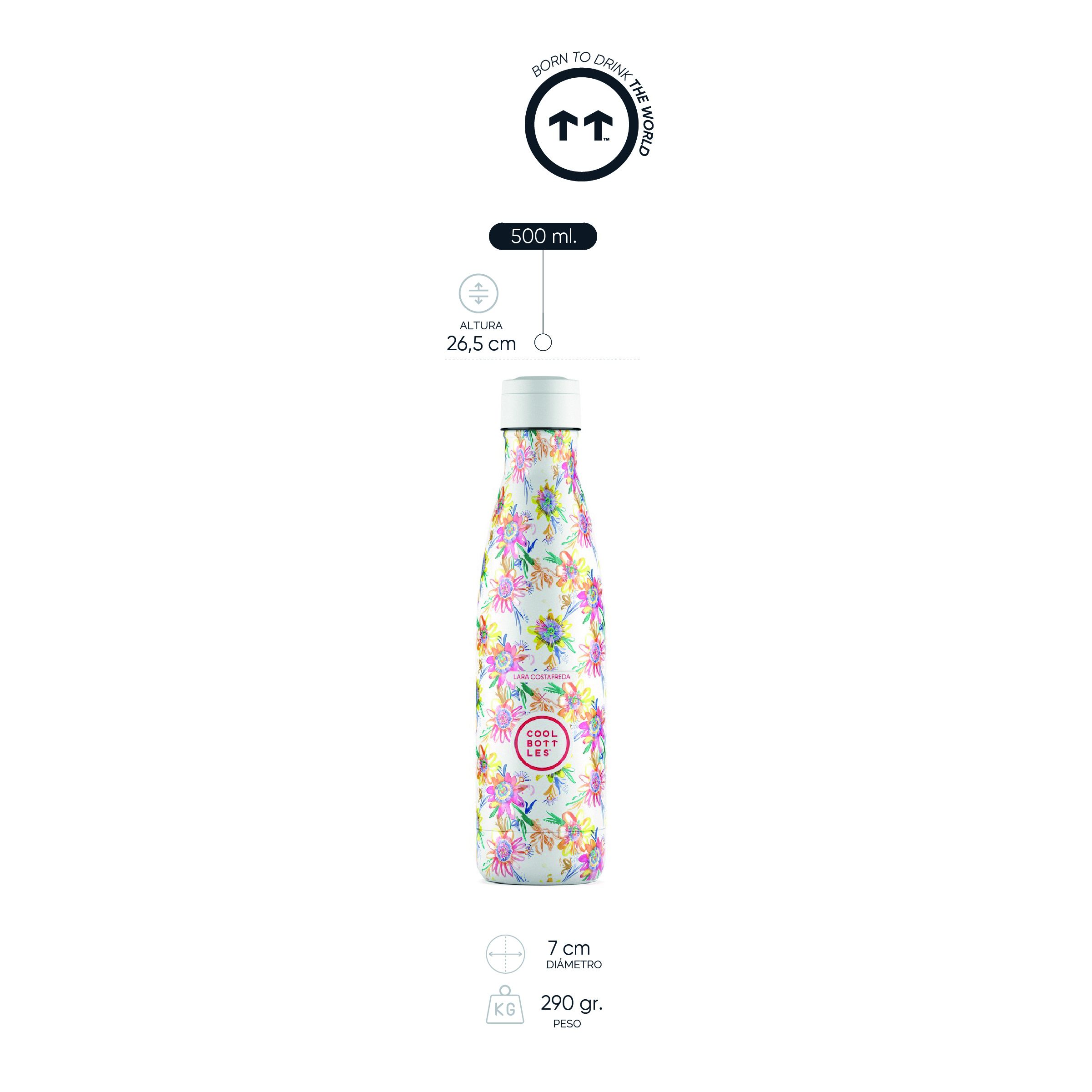 Foto 7 pulgar | Botella Para Agua Cool Bottles Xclusive! Secret Blossoms 500 Ml