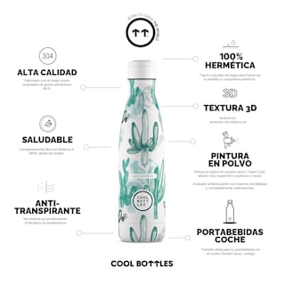 Foto 3 | Botella Para Agua Cool Bottles Xclusive! Watercolor Cactus 500 Ml