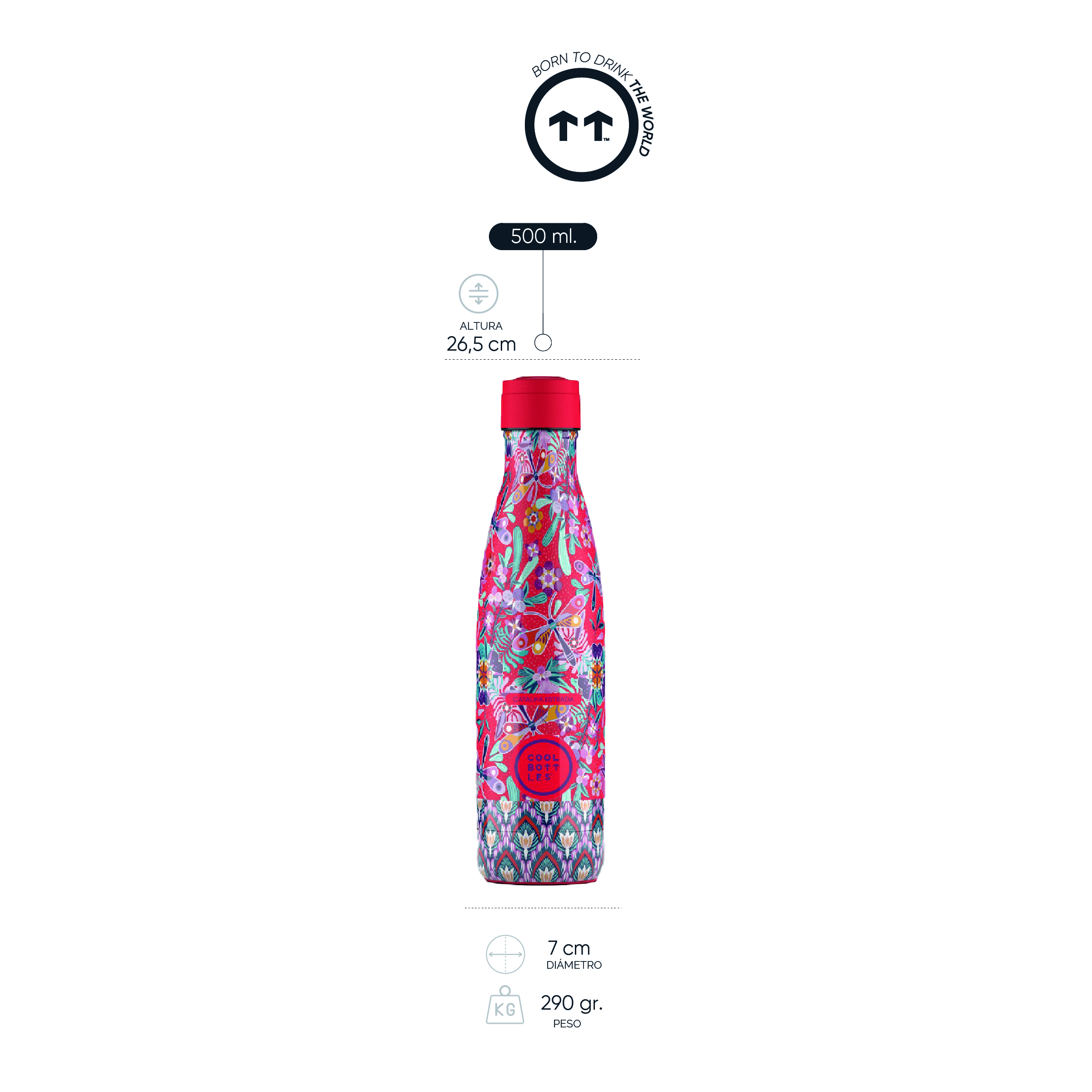 Foto 6 | Botella Para Agua Cool Bottles Xclusive! Dragonfly Paradise 500 Ml