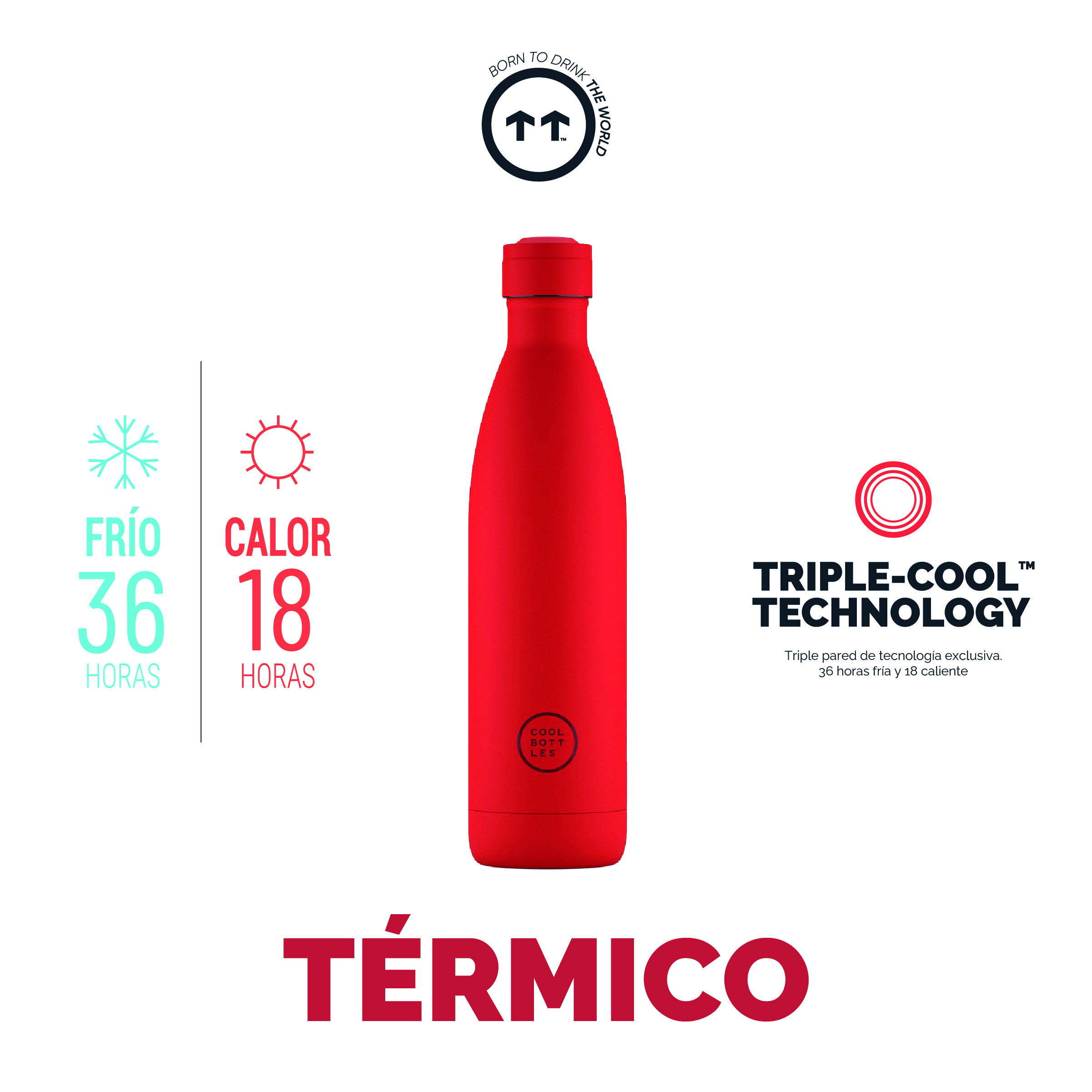 Foto 3 pulgar | Botella Para Agua Cool Bottles Coolors 750 Ml