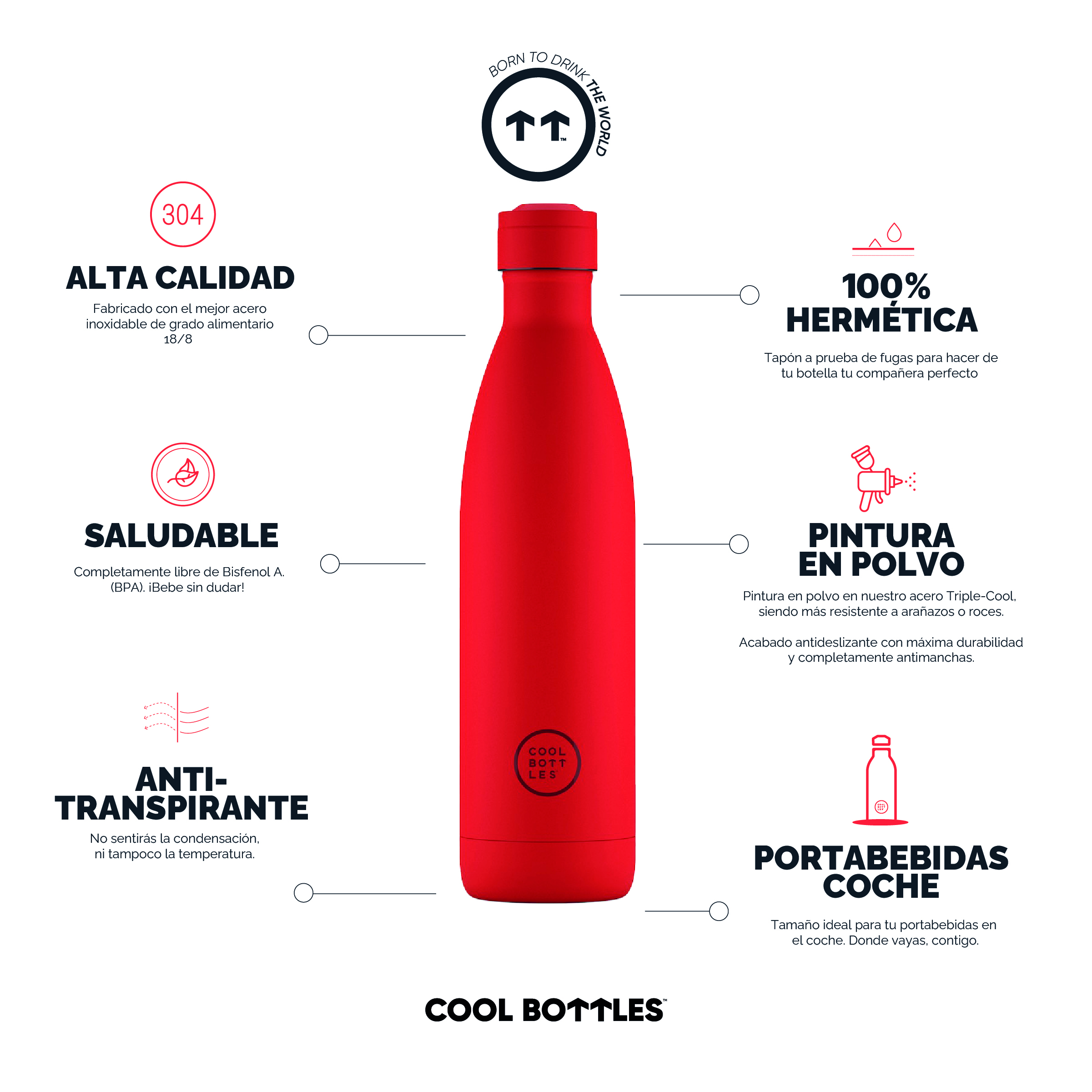 Foto 4 pulgar | Botella Para Agua Cool Bottles Coolors 750 Ml