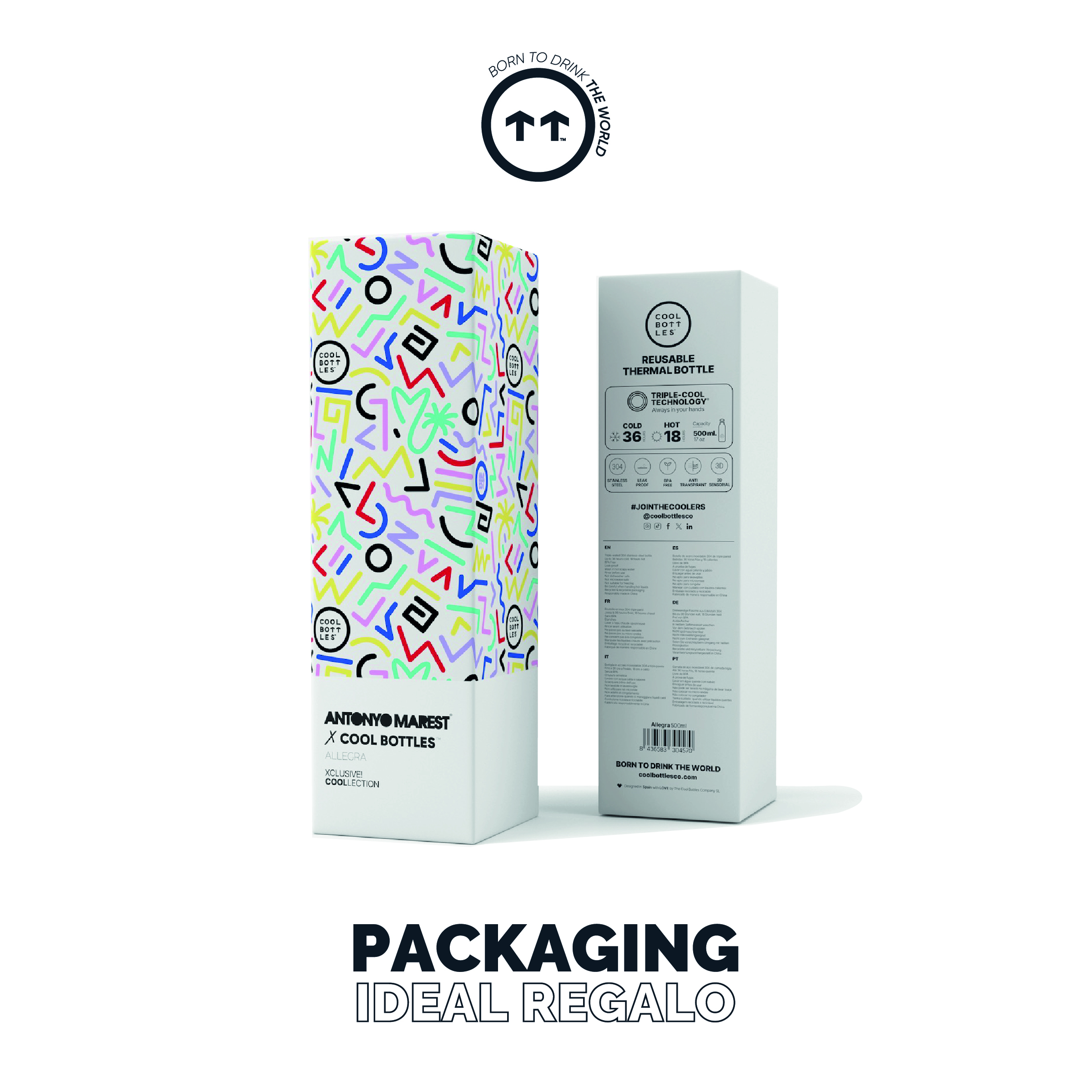 Foto 8 pulgar | Botella Para Agua Cool Bottles Xclusive! Allegra 500 Ml