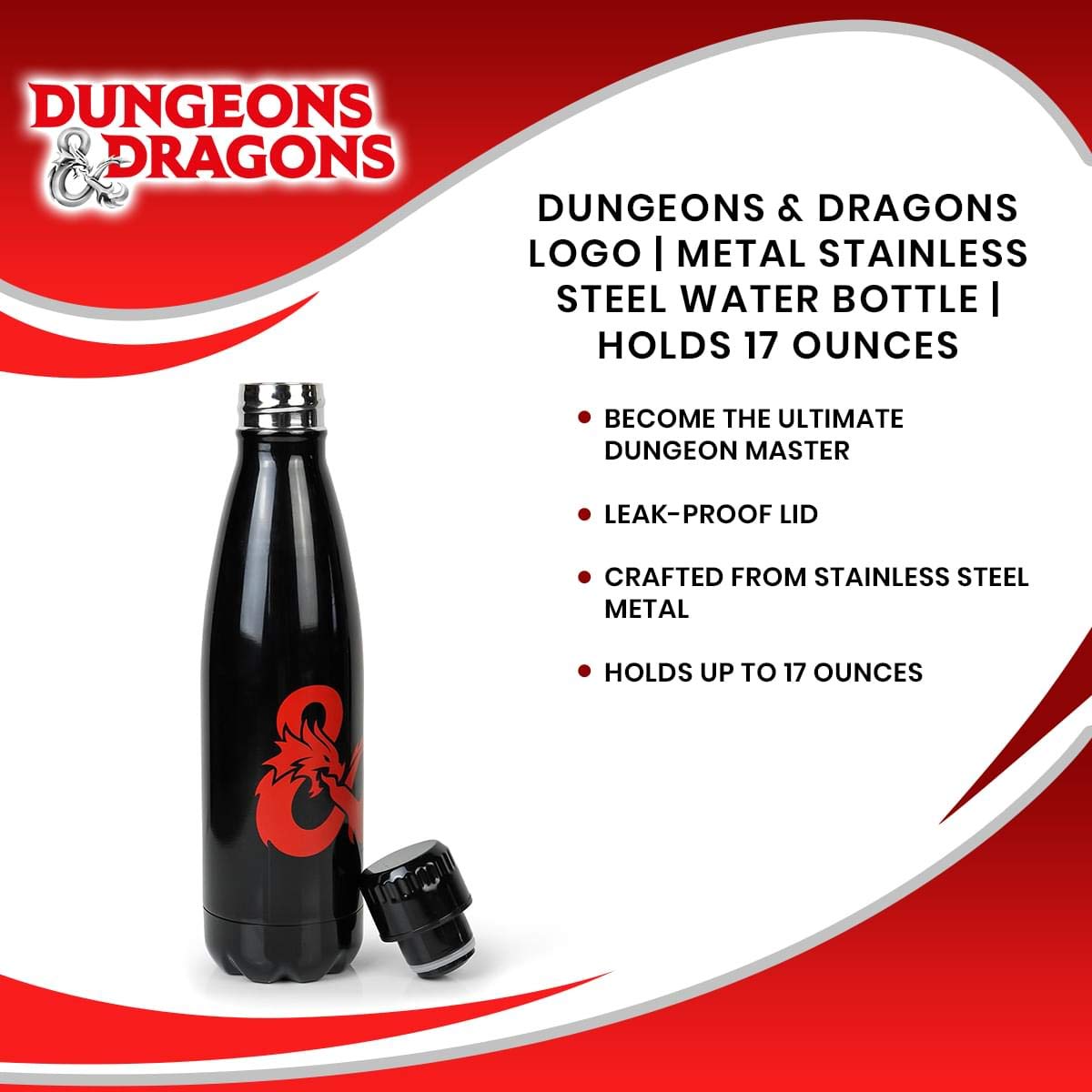 Foto 7 | Botella De Agua Just Funky Dungeons & Dragons De Acero Inoxidable - Venta Internacional.