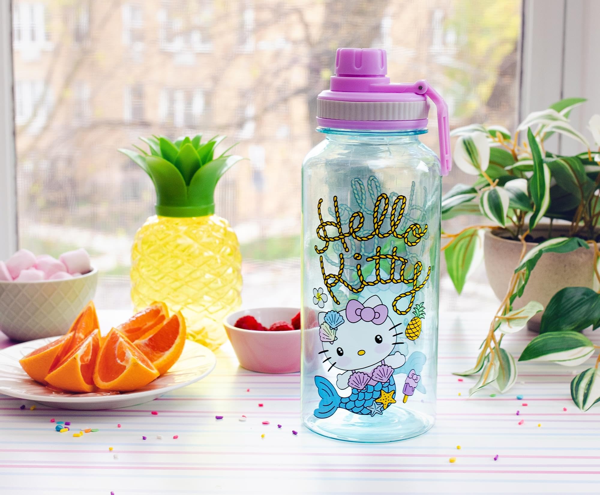 Foto 3 pulgar | Botella De Agua Silver Buffalo Hello Kitty Mermaid 950 Ml - Venta Internacional.