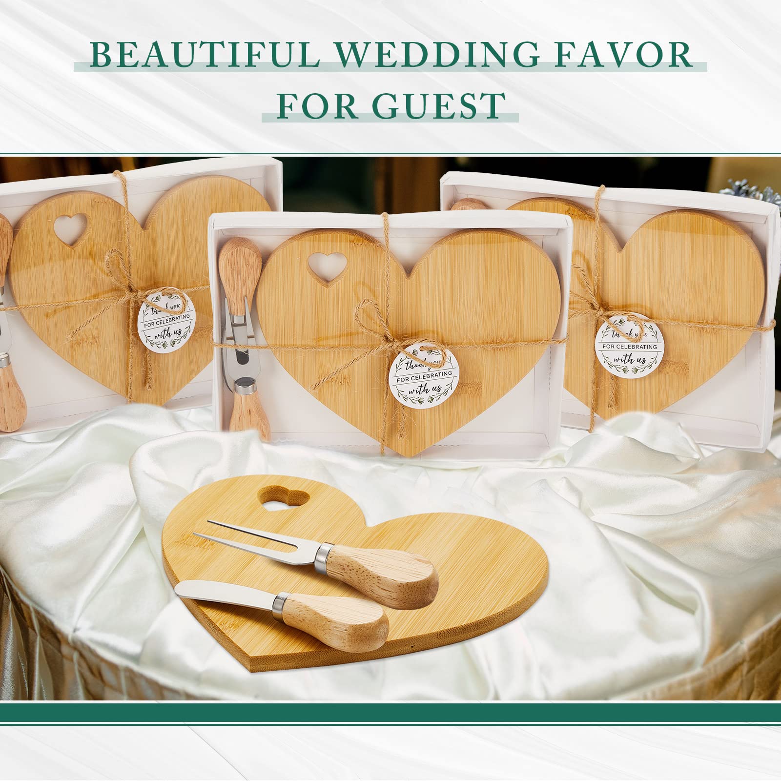 Foto 6 | Juego De Tablas Para Quesos Patelai Bridal Shower En Forma De Corazón, Madera - Venta Internacional.