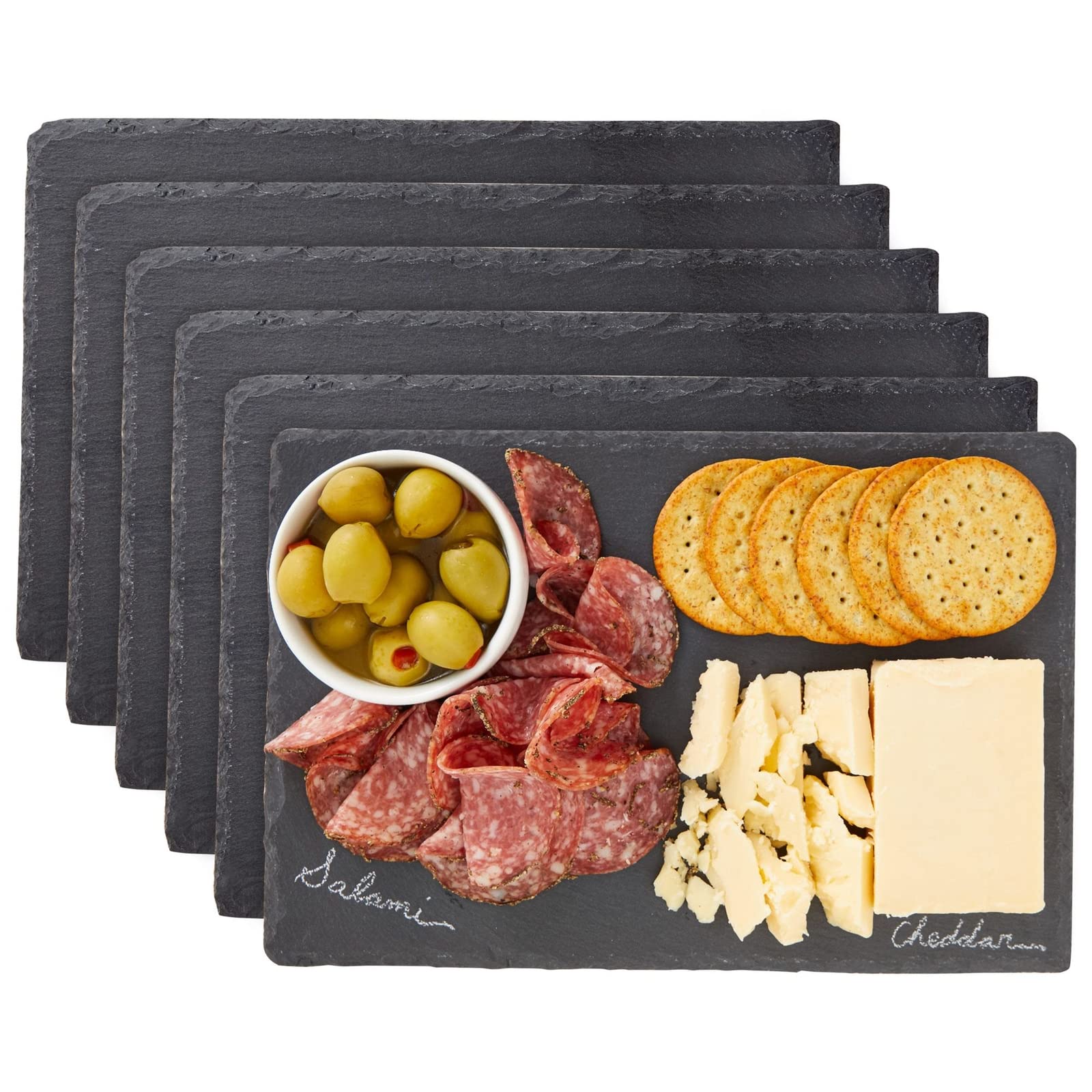 Foto 7 pulgar | Tablas de Charcutería Juvale Black Slate 6 Piezas 20 x 30 cm con Gis  - Venta Internacional