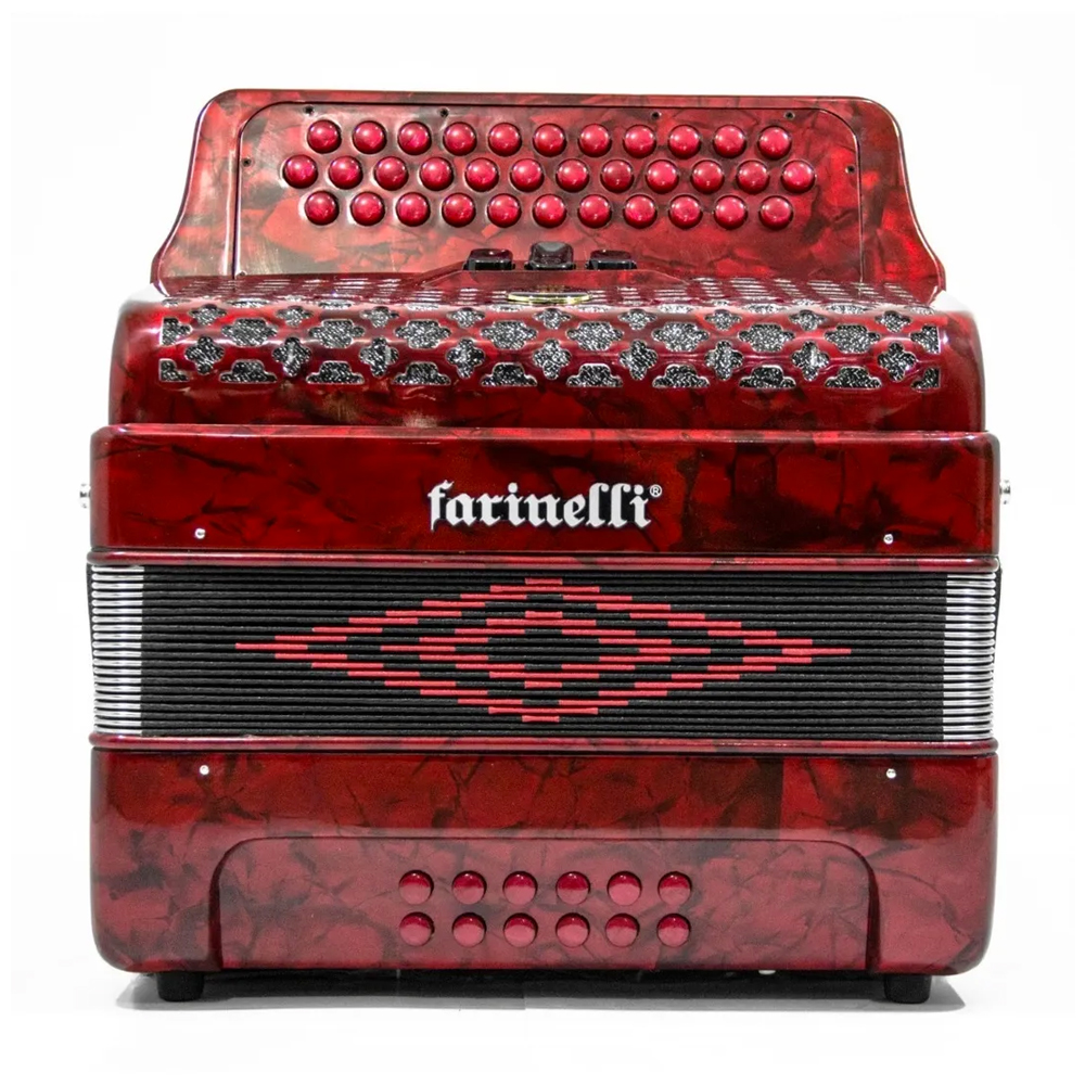 Foto 1 | Acordeón de Botones en Tono Fa Farinelli con 3 Registros Rojo