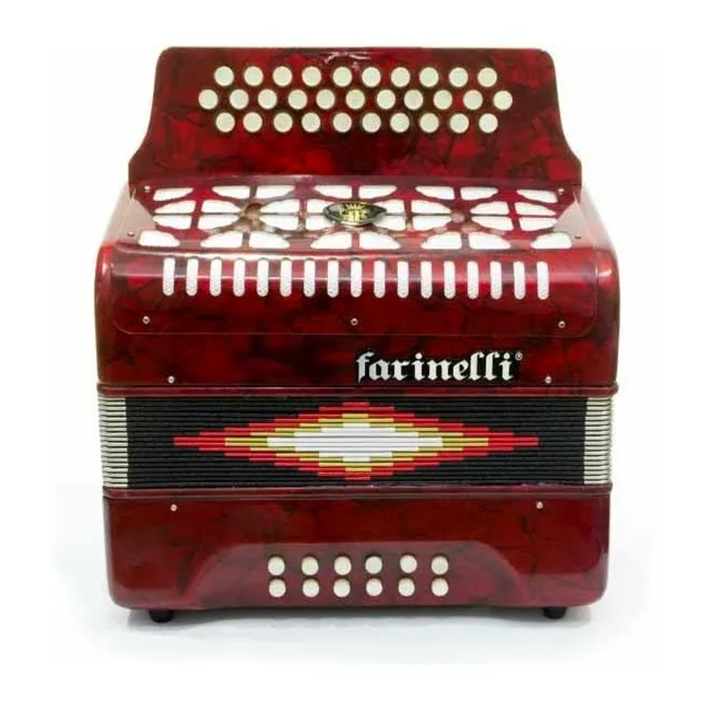 Foto 1 | Acordeón Diatónico en Tono Fa Farinelli Rojo