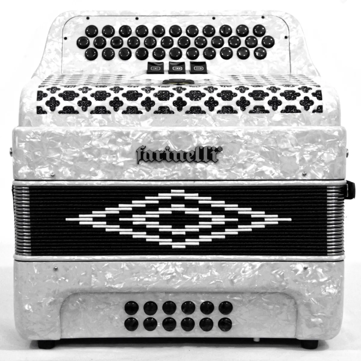 Acordeon Farinelli 34 Botones Tono Fa 3 Registros Blanco 3412faw