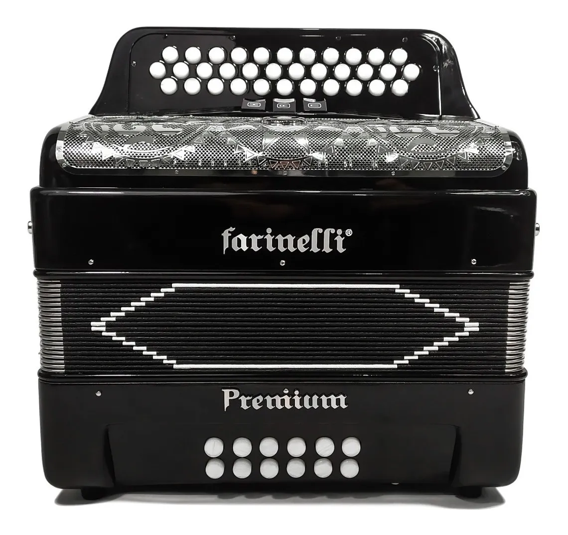Acordeon Farinelli 3412fnhg 3 Registros Tono Fa Con Estuche